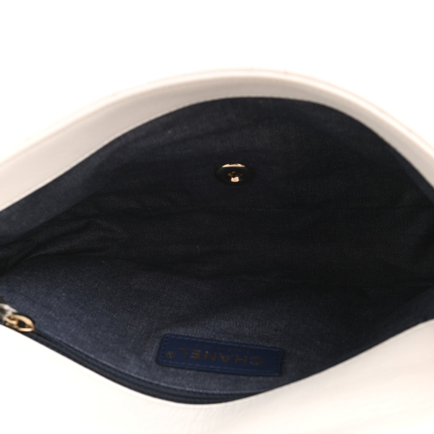 Lambskin Quilted Resin Bi-Color Chain Flap Bag White