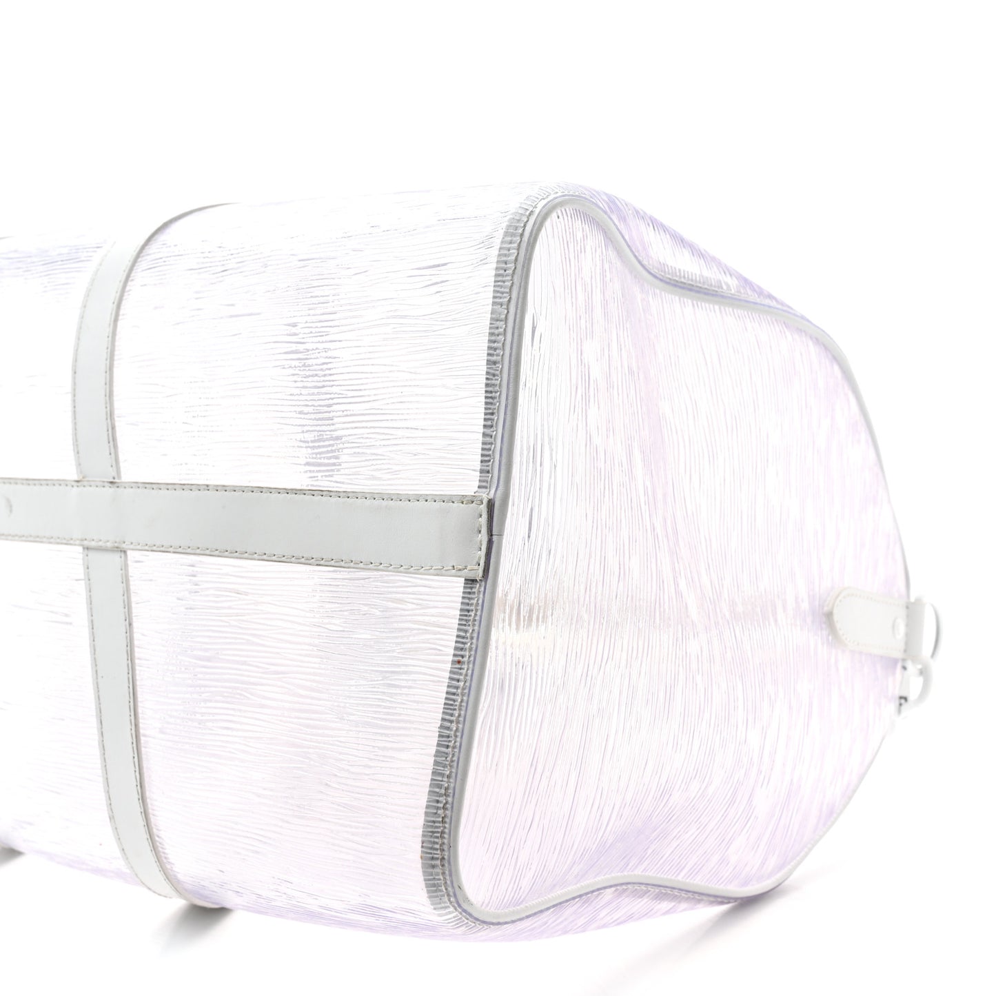 PVC Epi Embossed Wavy Keepall Bandouliere 50 White