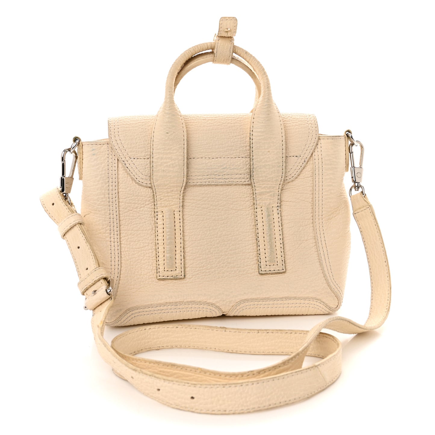 Textured Calfskin Mini Pashli Satchel Milk