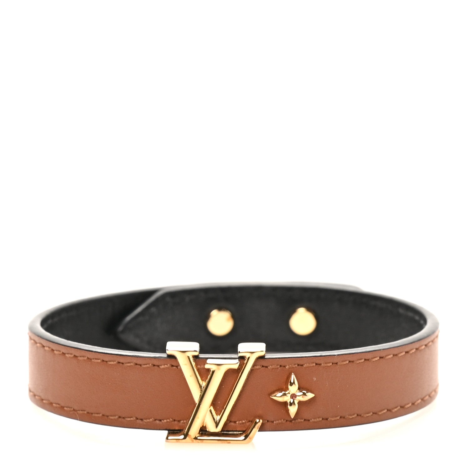 Louis Vuitton Calfskin LV Iconic Bracelet 19 Tan 1848582