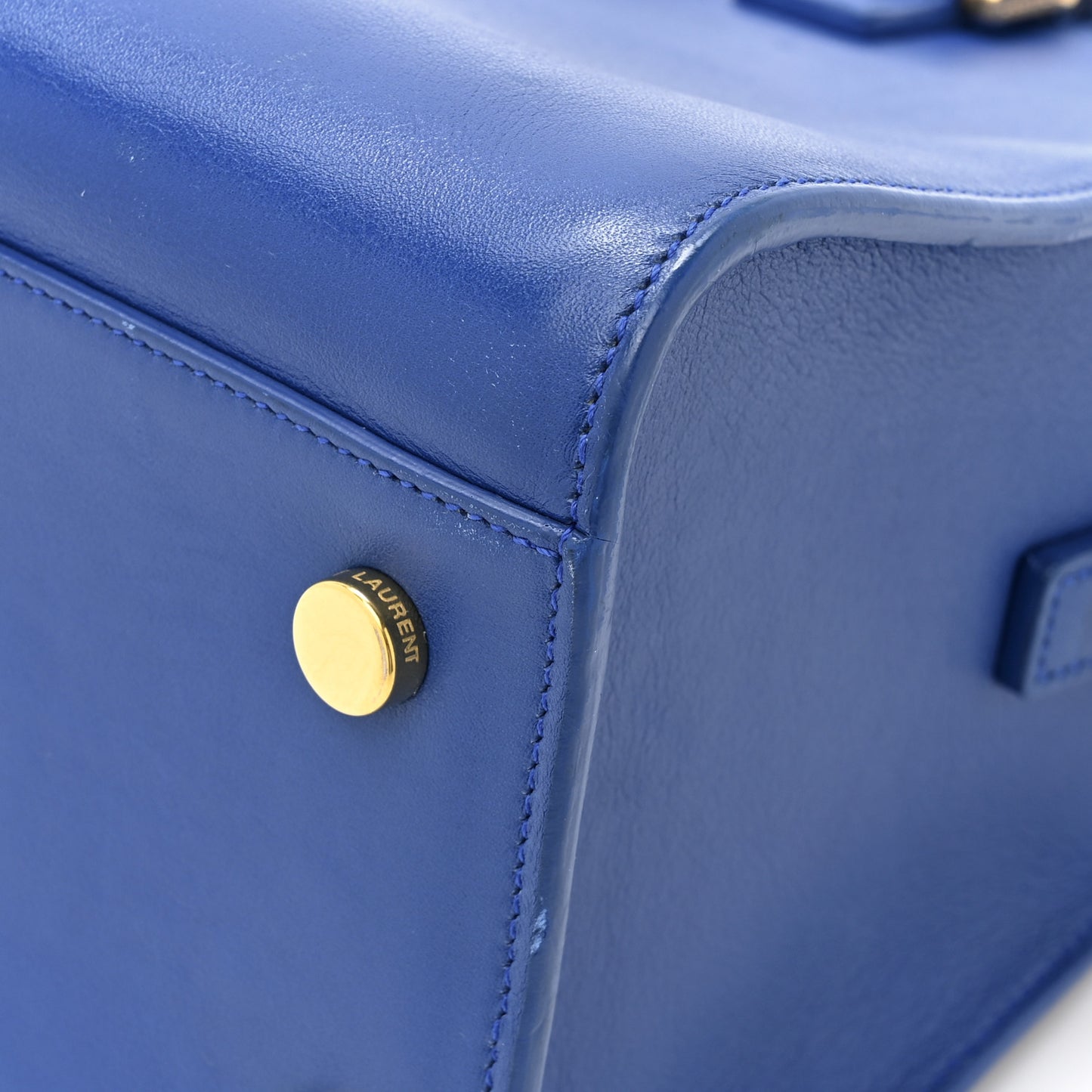 Calfskin Small Monogram Cabas Blue Majorelle