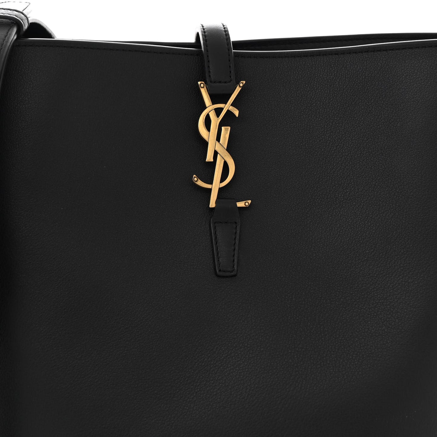 Shiny Calfskin Le 37 Long Bucket Bag Black