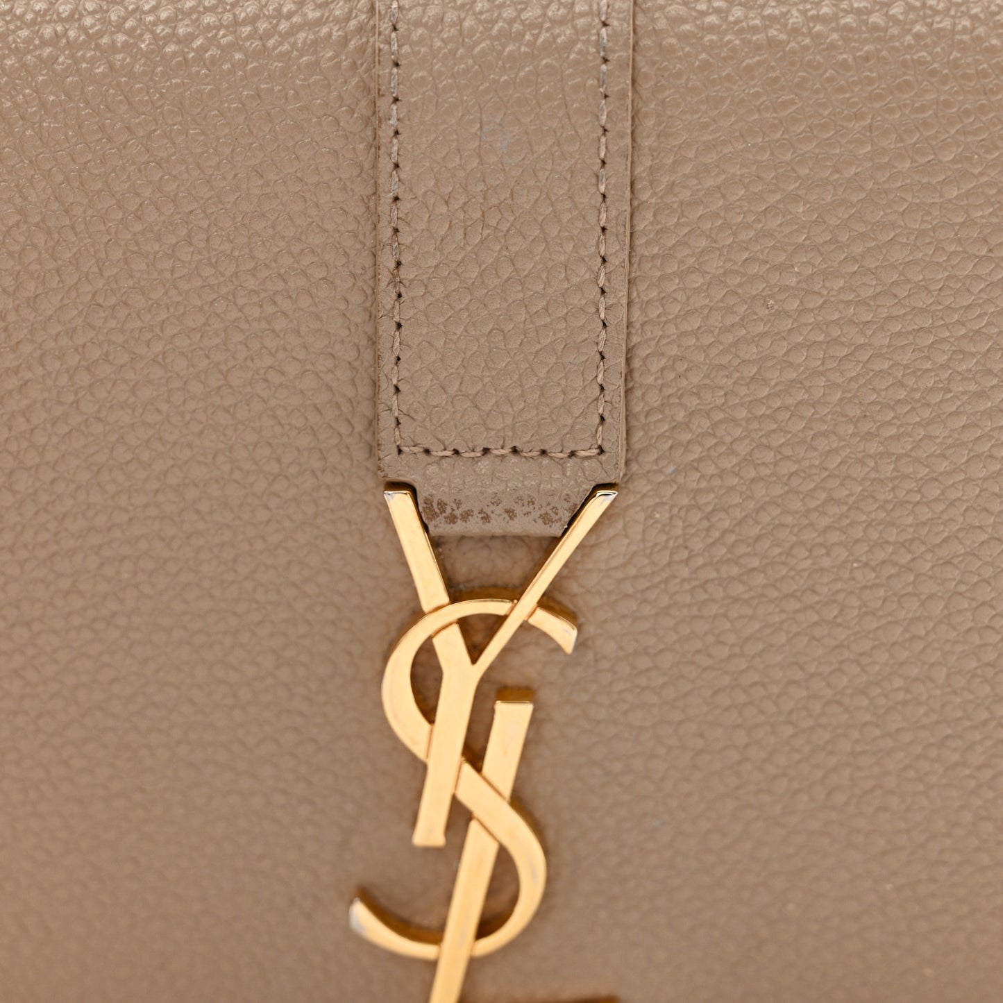 Grained Calfskin Monogram Large Flap Wallet Beige