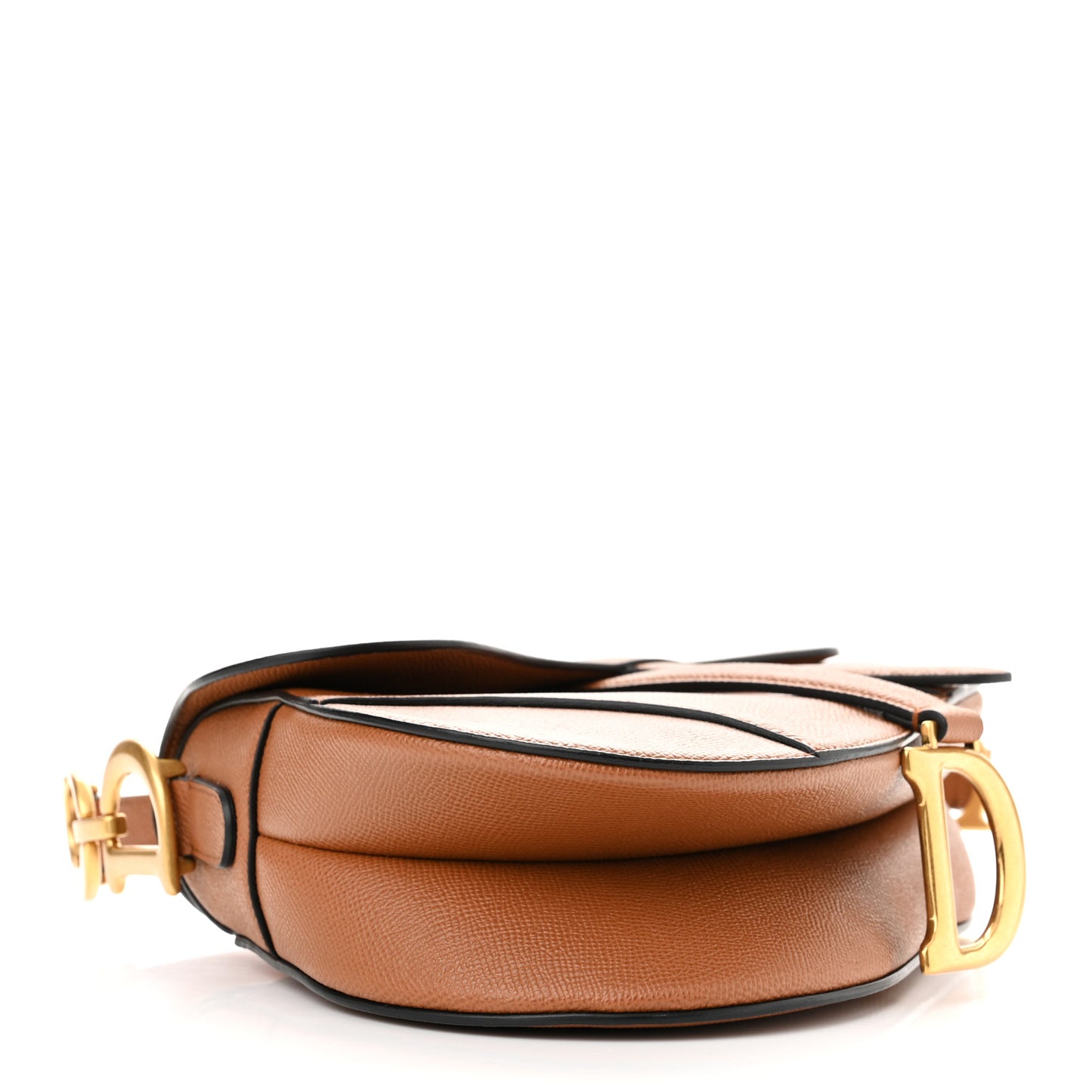 Grained Calfskin Saddle Bag Camello