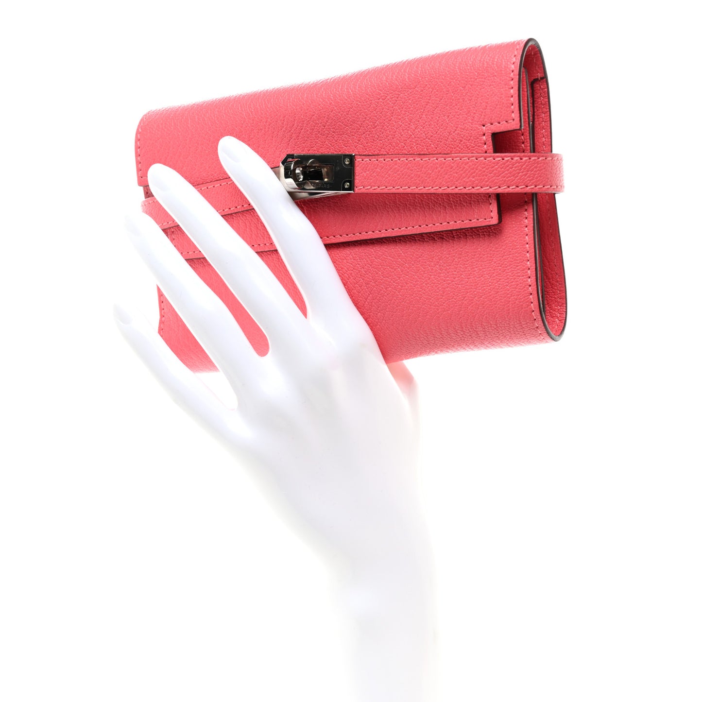 Chevre Mysore Kelly Medium Wallet Rose Lipstick