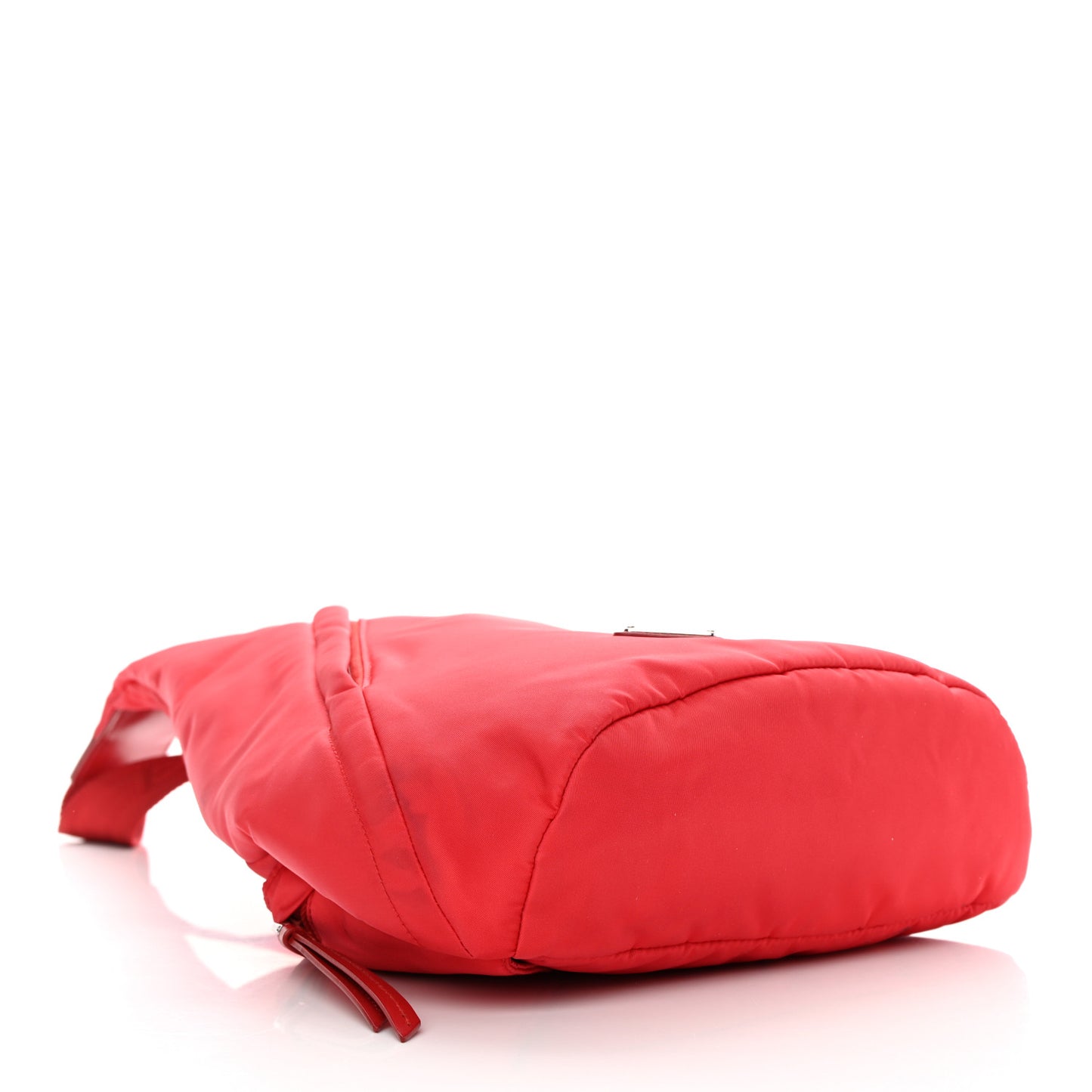 Re-Nylon Vitello Metal Triangle Logo Sling Backpack Rosso