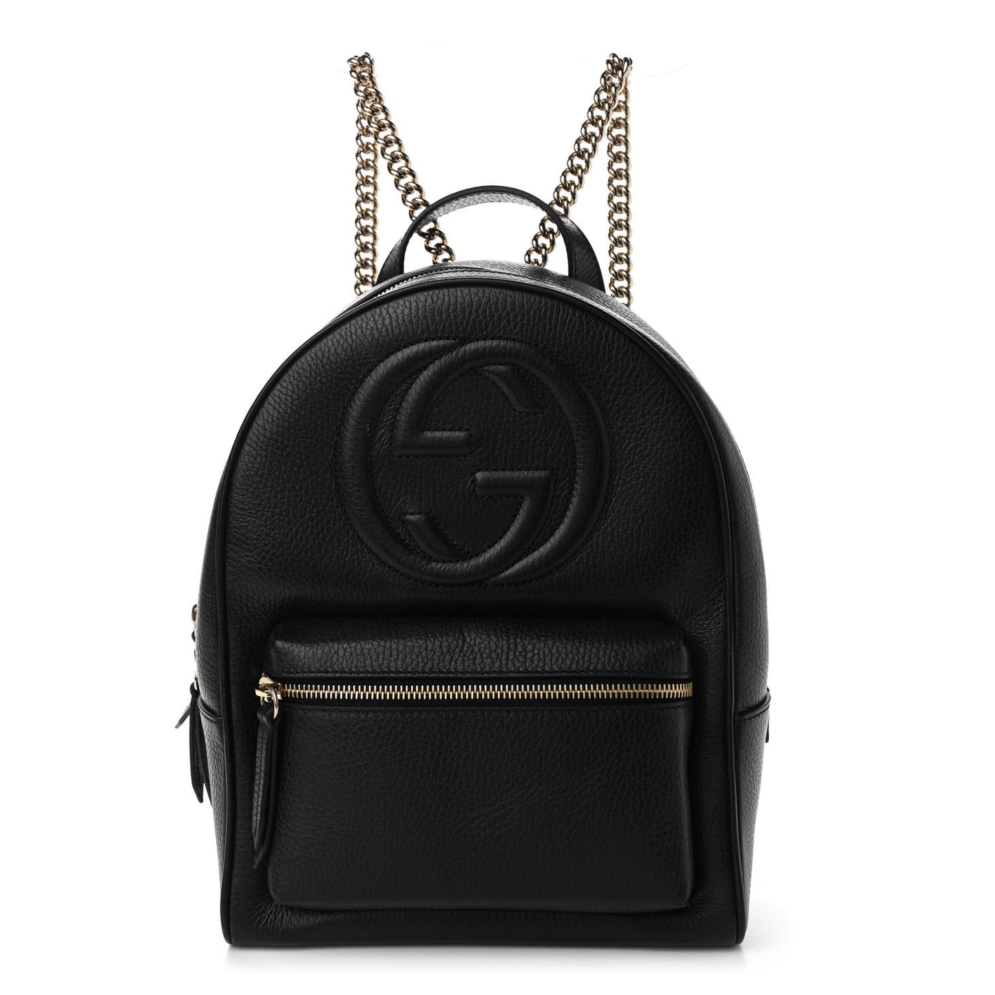 Pebbled Calfskin Soho Chain Backpack Black