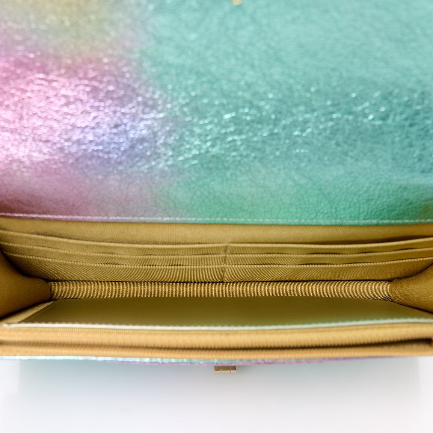 Metallic Goatskin Quilted 2.55 Reissue Wallet on Chain WOC Multicolor
