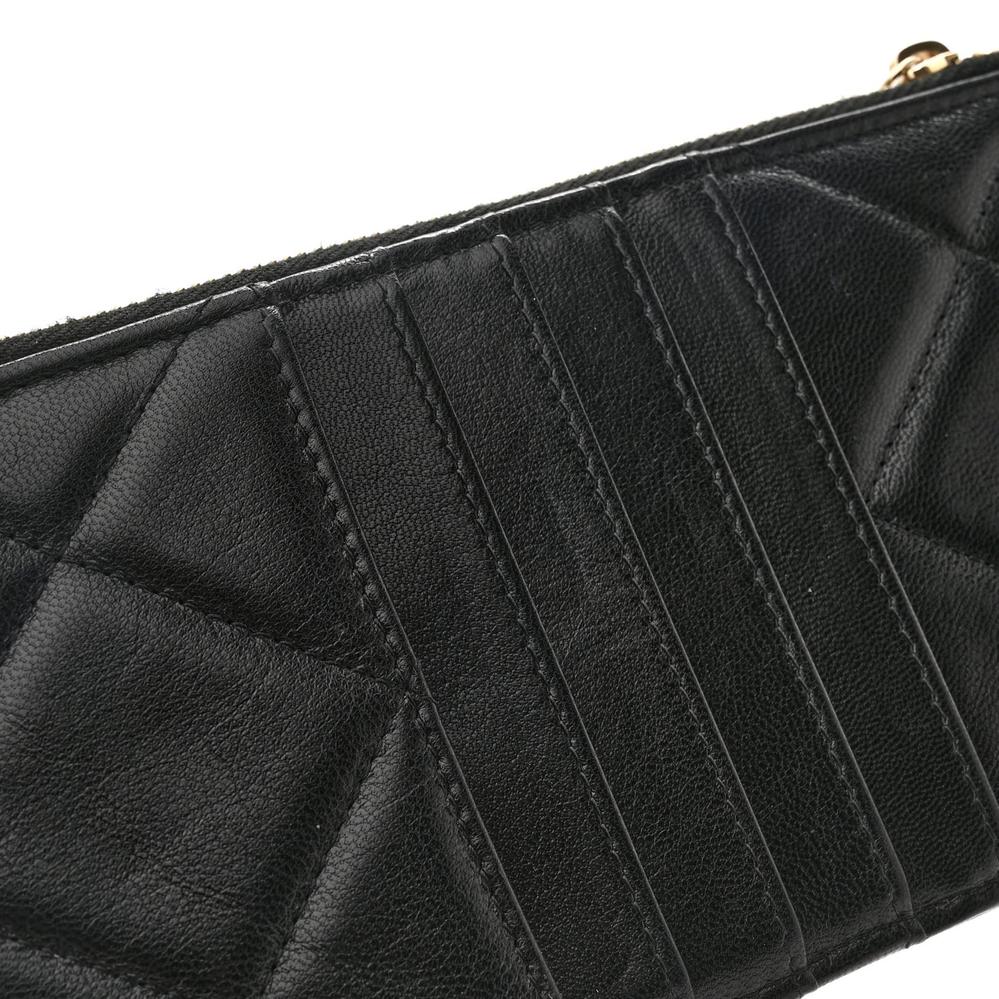 Lambskin Quilted Chanel 19 Phone and Card Holder Black