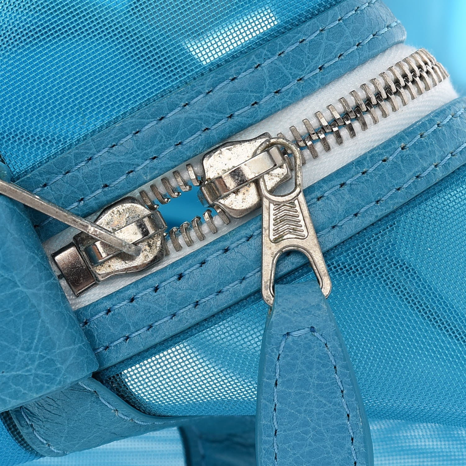Balenciaga Mesh Medium Bazar Shopper Tote Blue 11 of 13