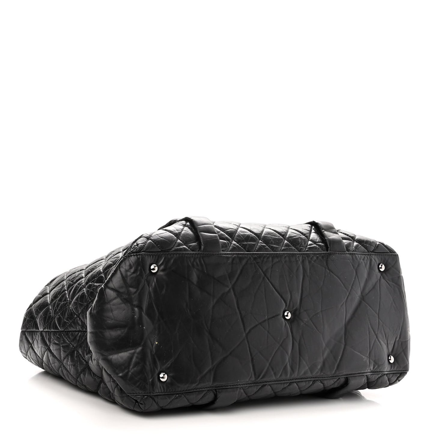 Aged Calfskin Vintage Ligne XL Lady Braid Tote Black