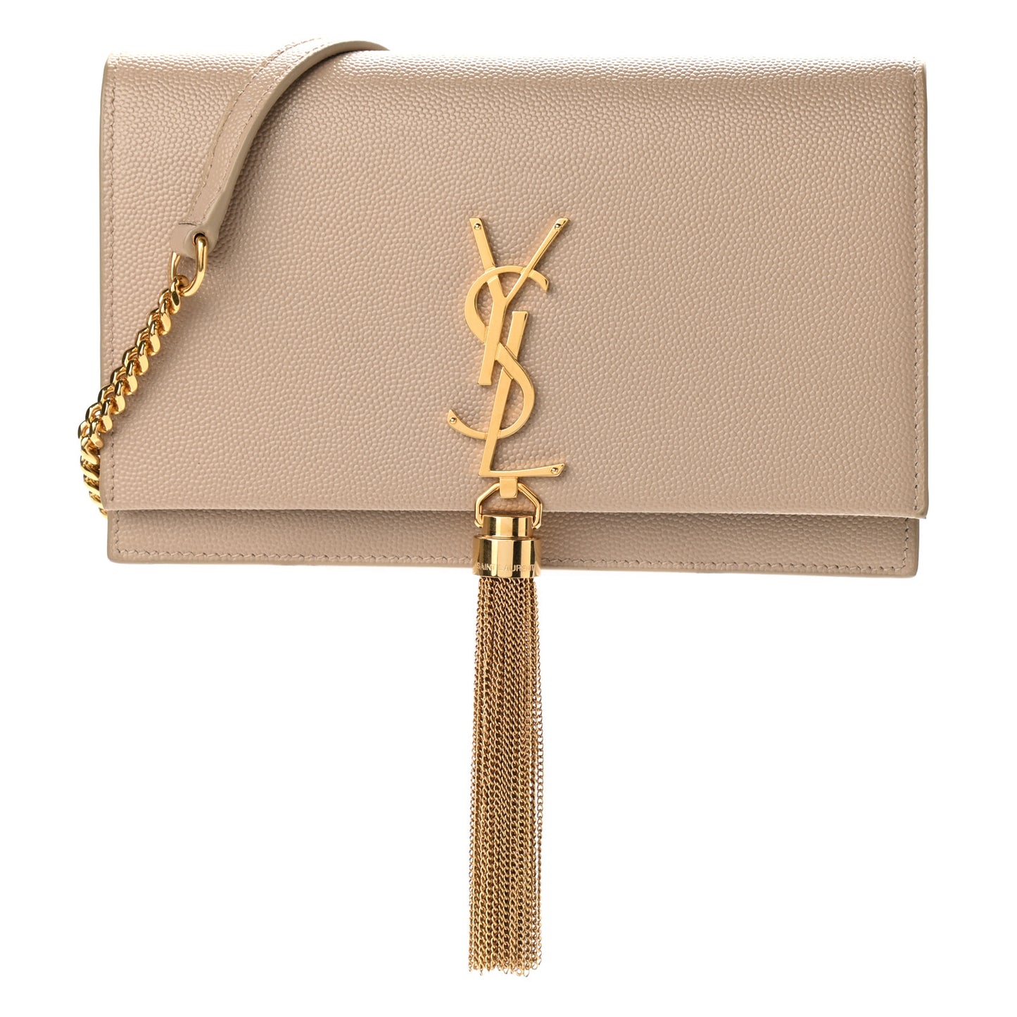 Grain De Poudre Classic Monogram Kate Tassel Chain Wallet Dark Beige