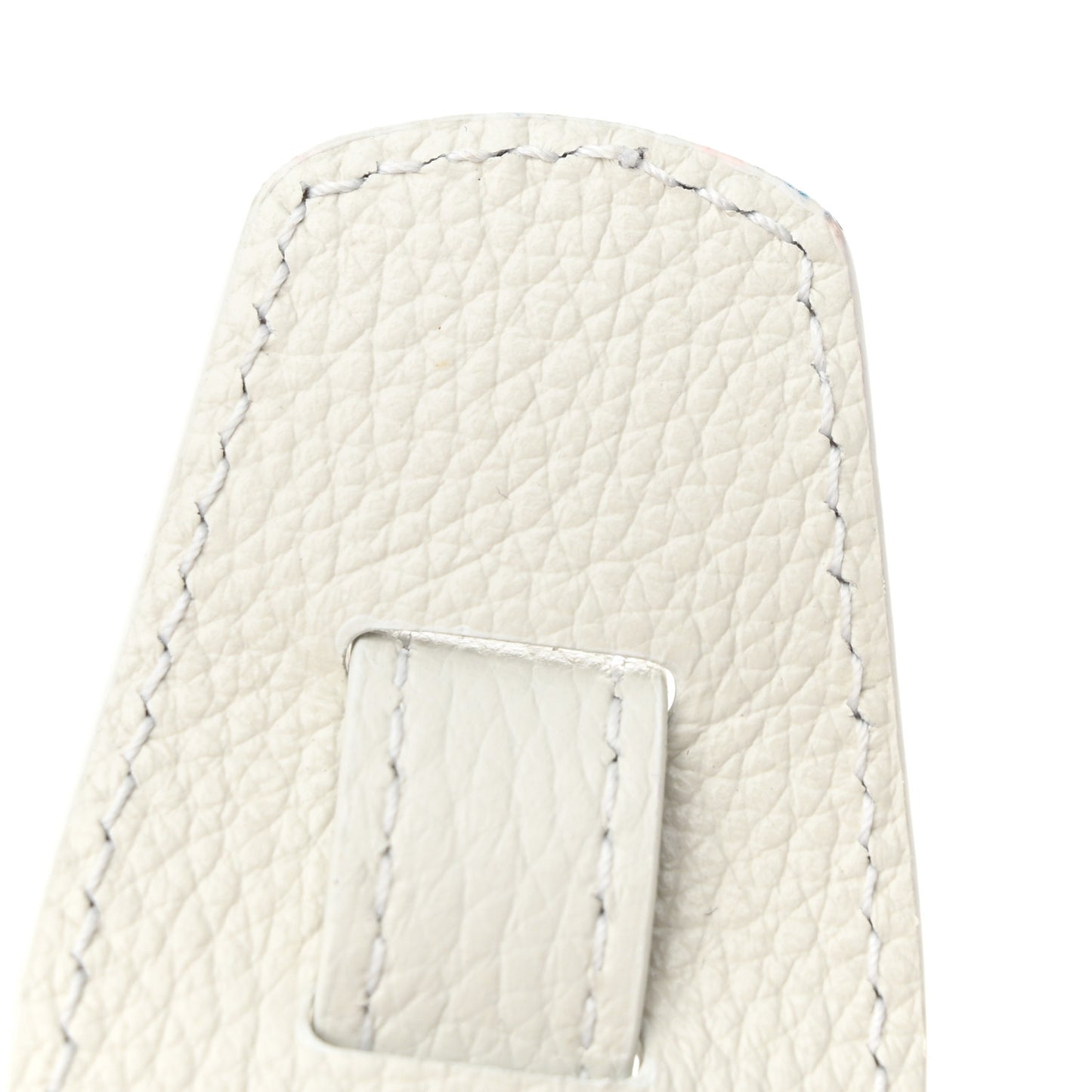Grained Calfskin Neo Classic Silver Hardware S City Chalky White