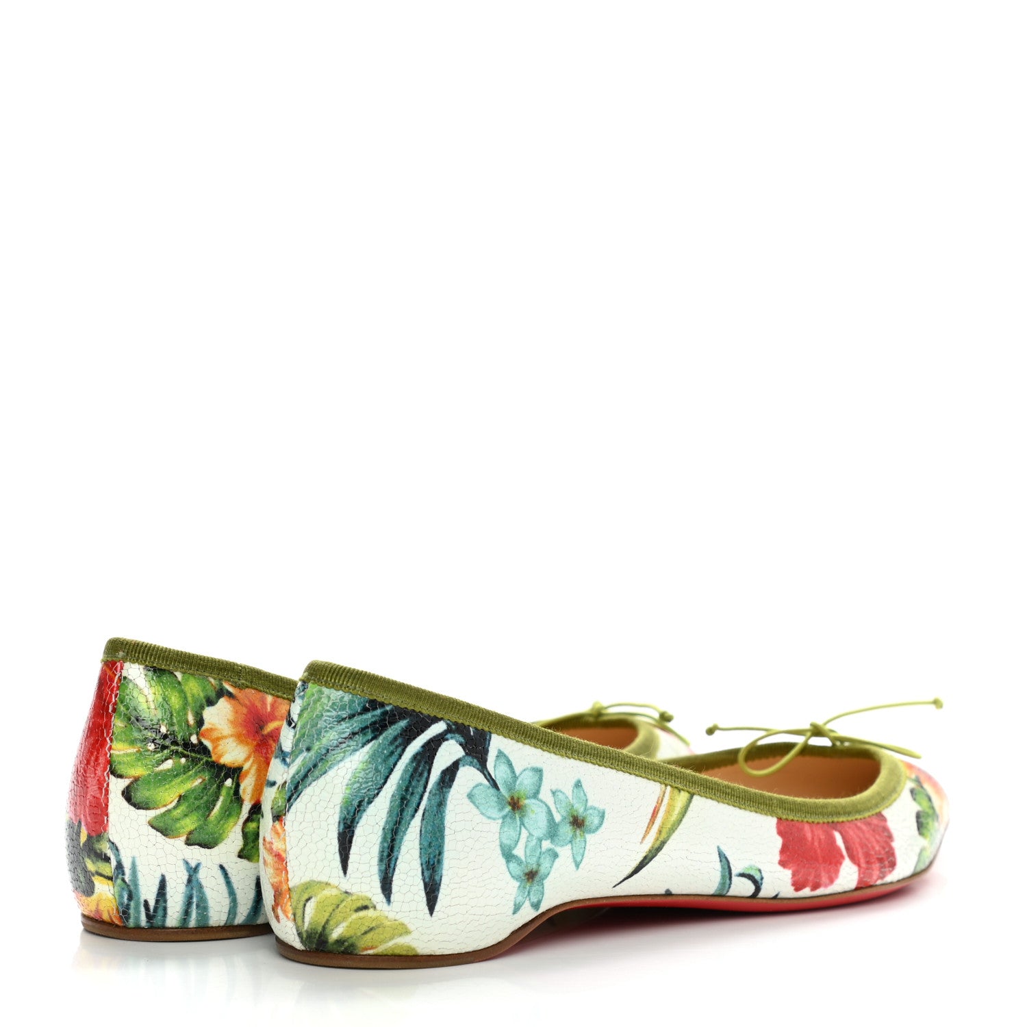 Christian Louboutin Embossed Leather Hawaii Flats 36.5 Multicolor 4 of 8
