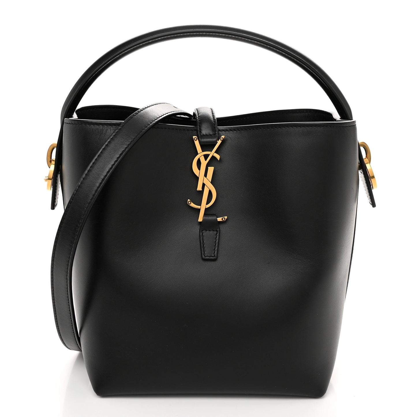 Shiny Calfskin Le 37 Mini Bucket Bag Black