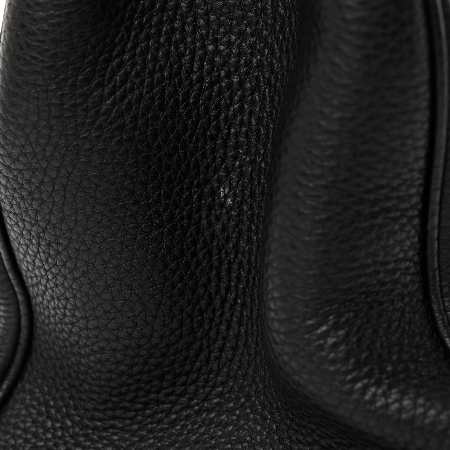 Pebbled Calfskin Medium Bamboo Shopper Tote Black