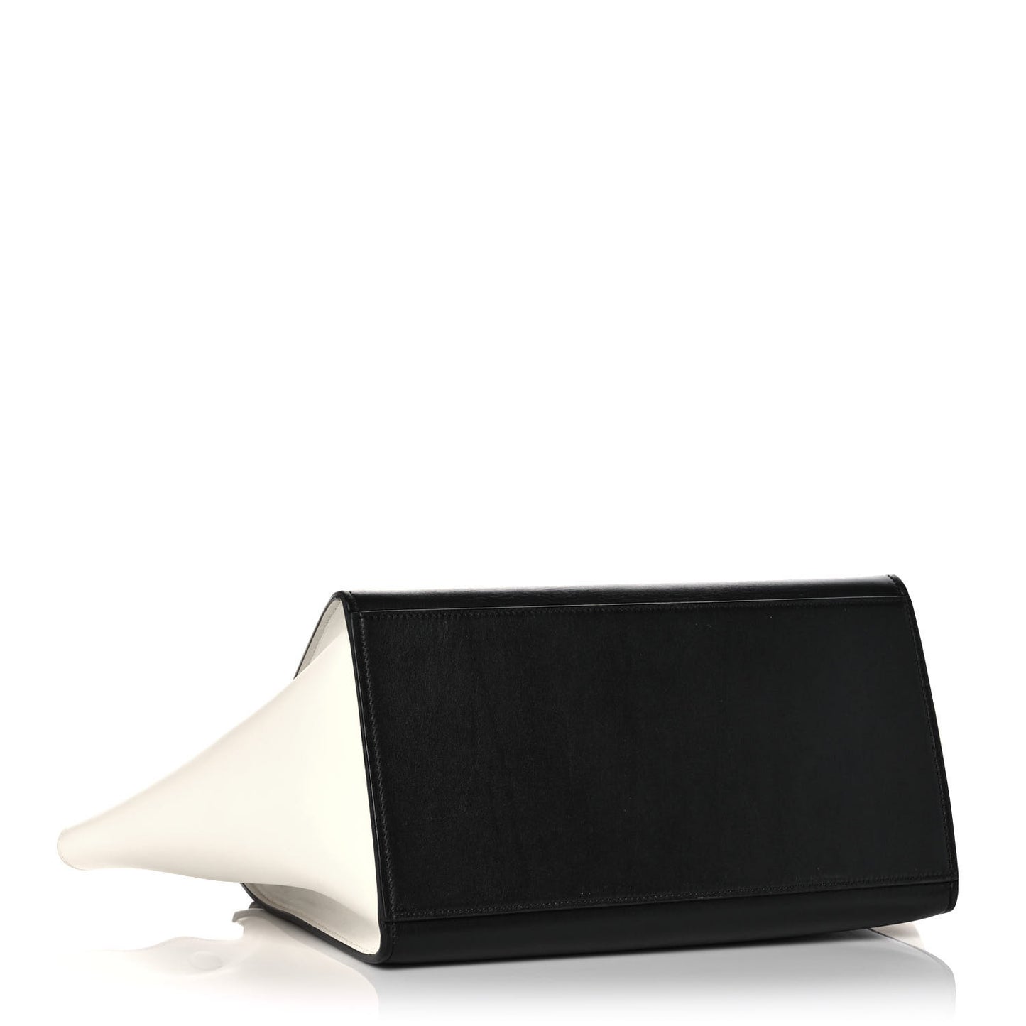 Smooth Calfskin Suede Small Tri-Color Trapeze White