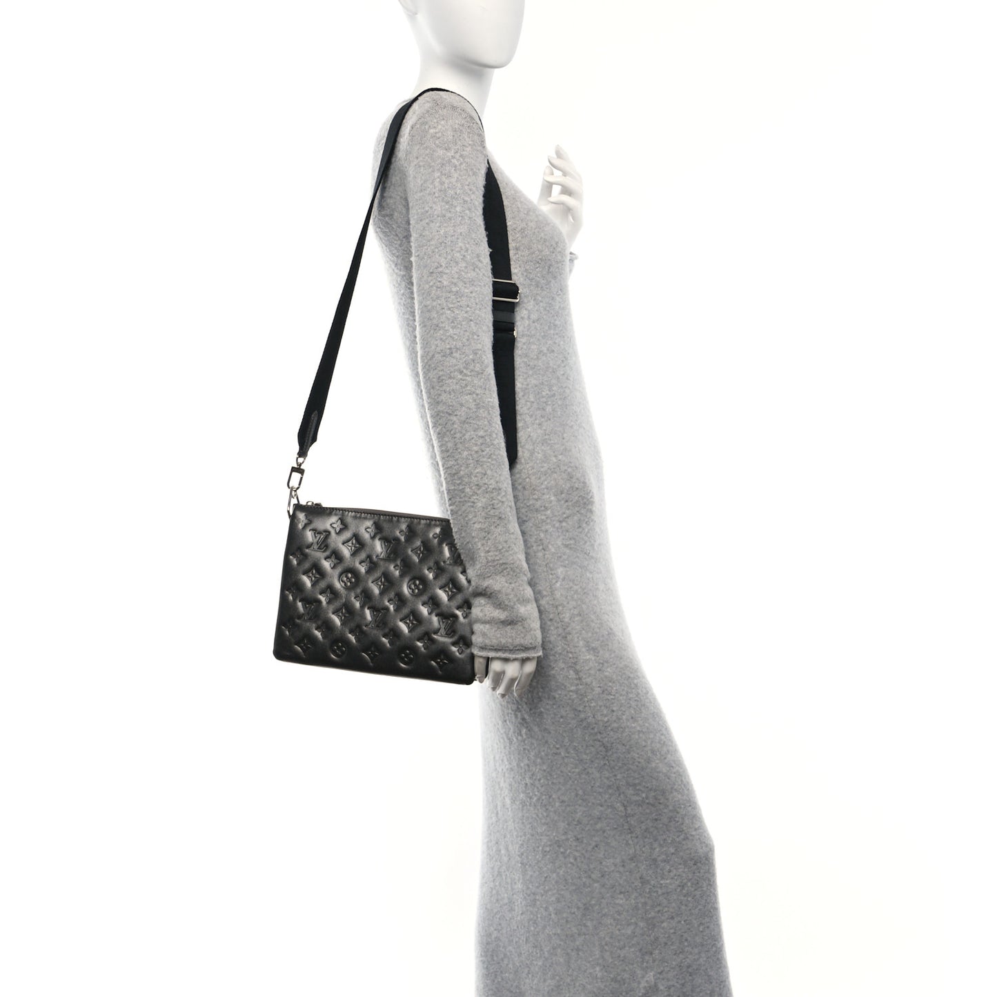 Lambskin Embossed Monogram Coussin PM Anthracite