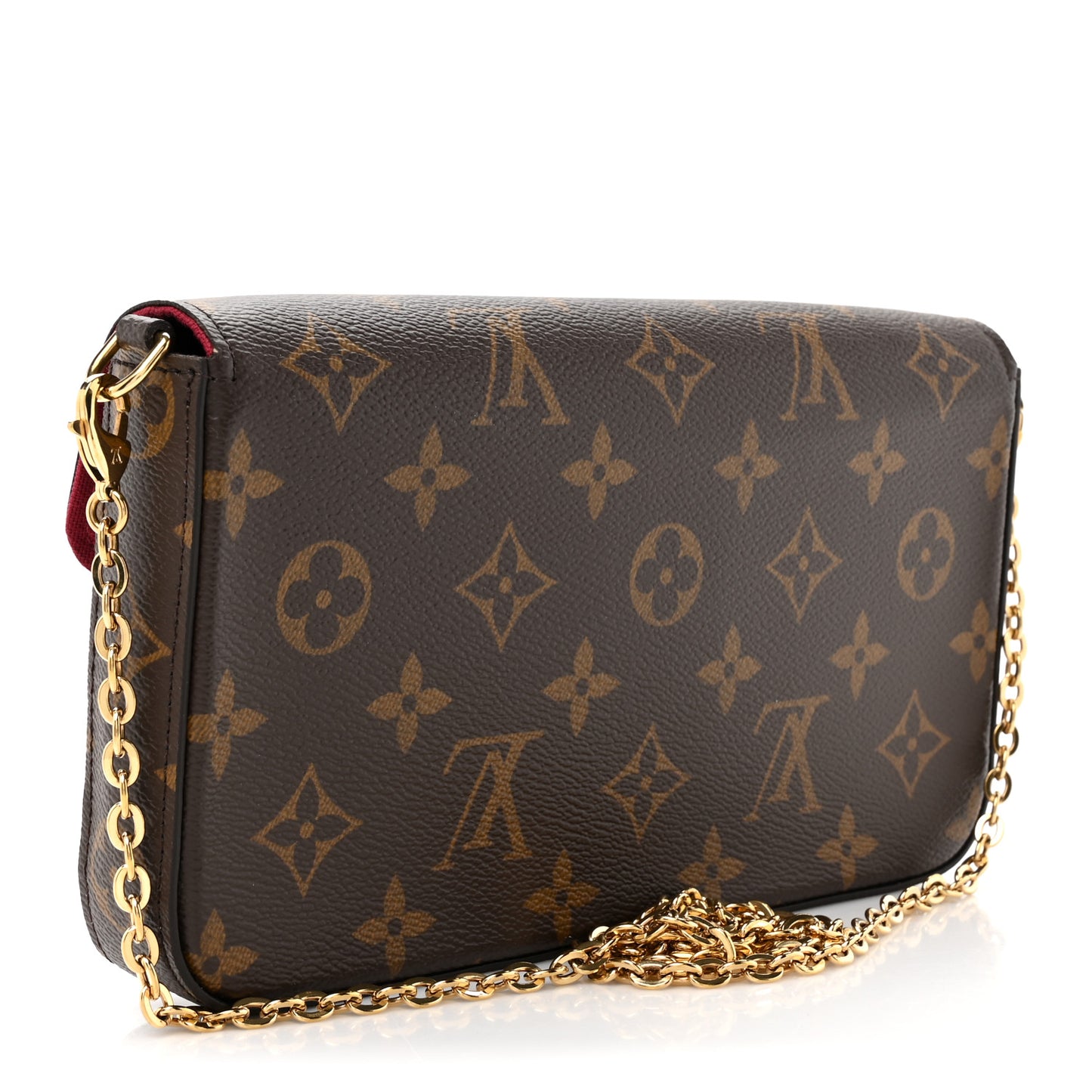 Monogram Pochette Felicie Chain Wallet Fuchsia