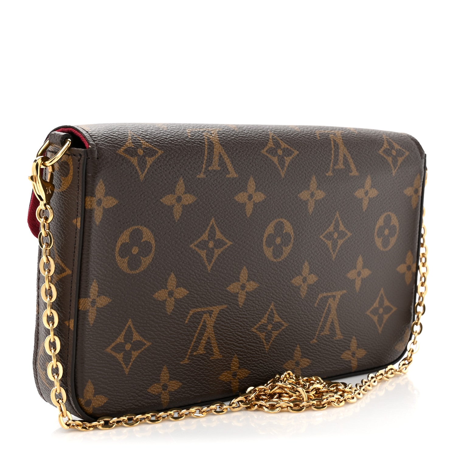 Louis Vuitton Monogram Pochette Felicie Chain Wallet Fuchsia 4 of 14
