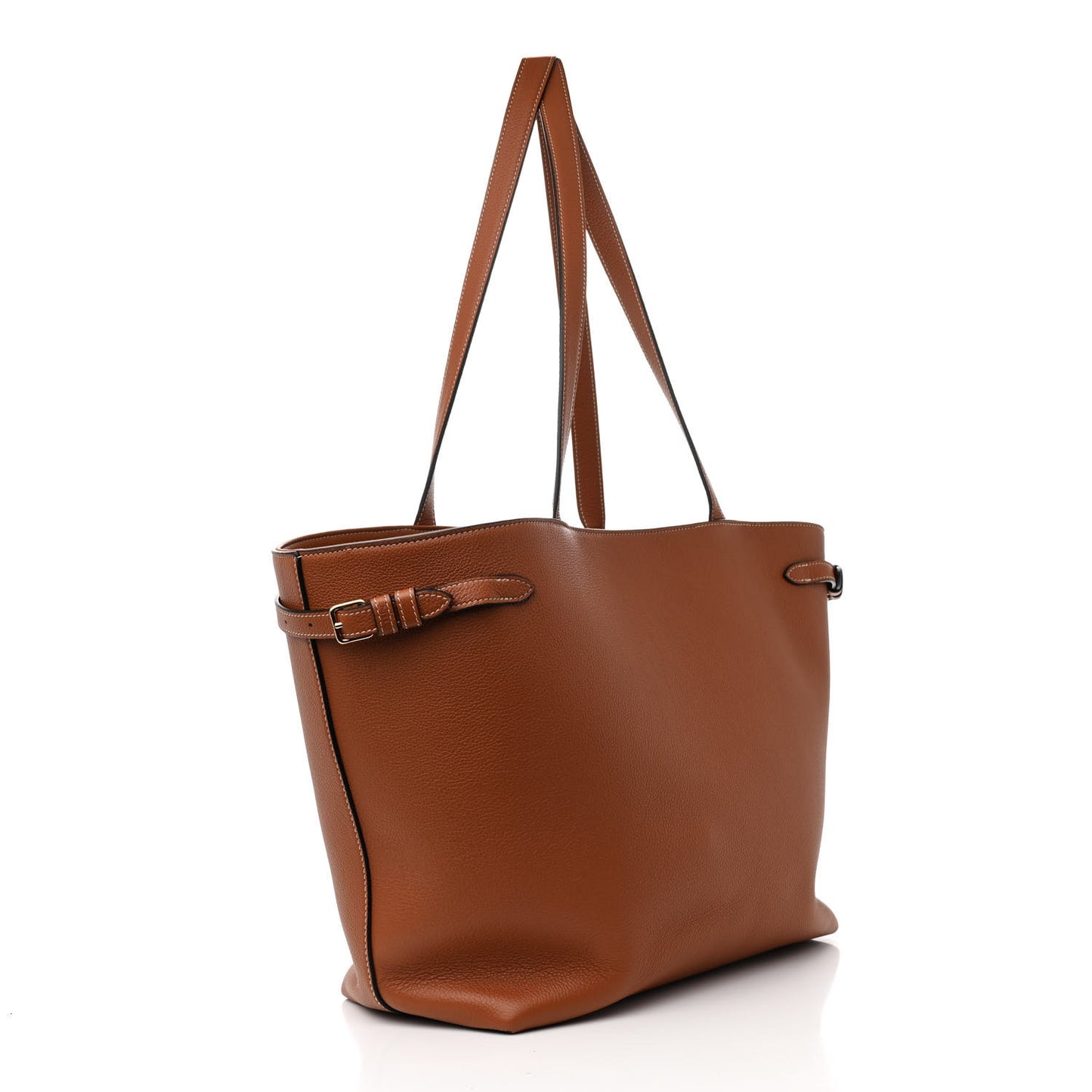 Grained Calfskin Triomphe Medium Cabas Anais Tan