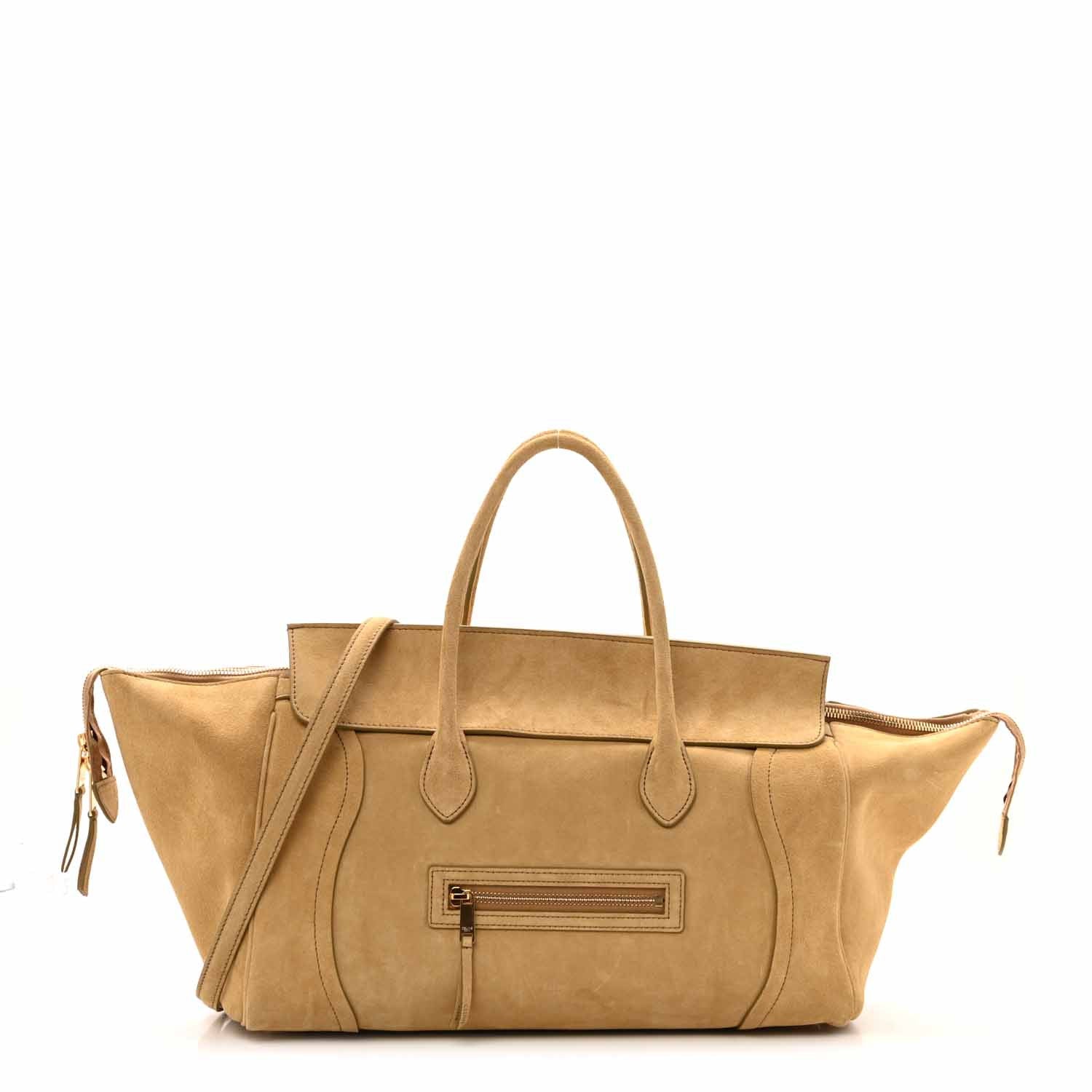 Celine Suede Calfskin Medium New Luggage Beige 1845894 – FASHIONPHILE
