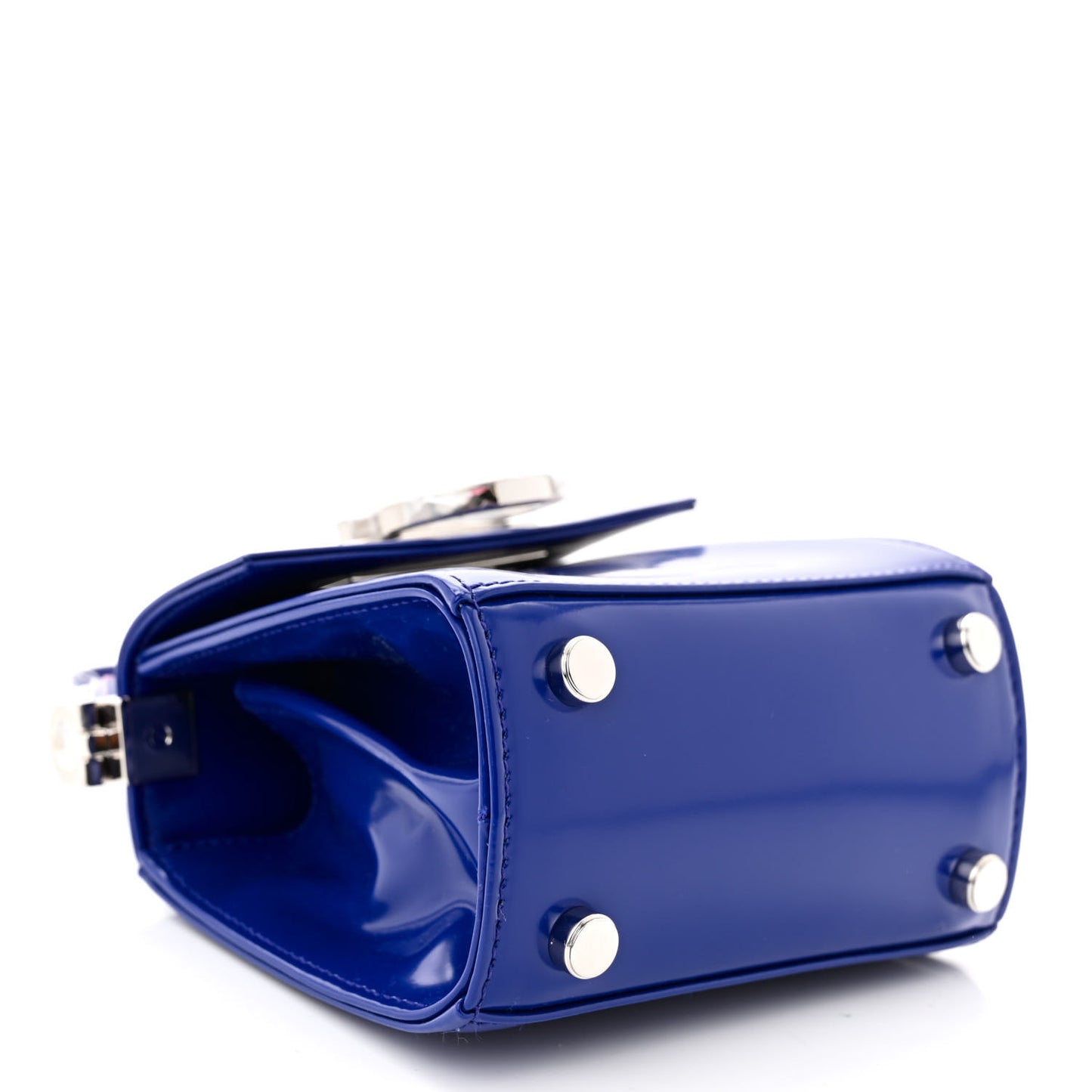 Brushed Calfskin Micro Iconic Top Handle Bag Lapis Lazuli