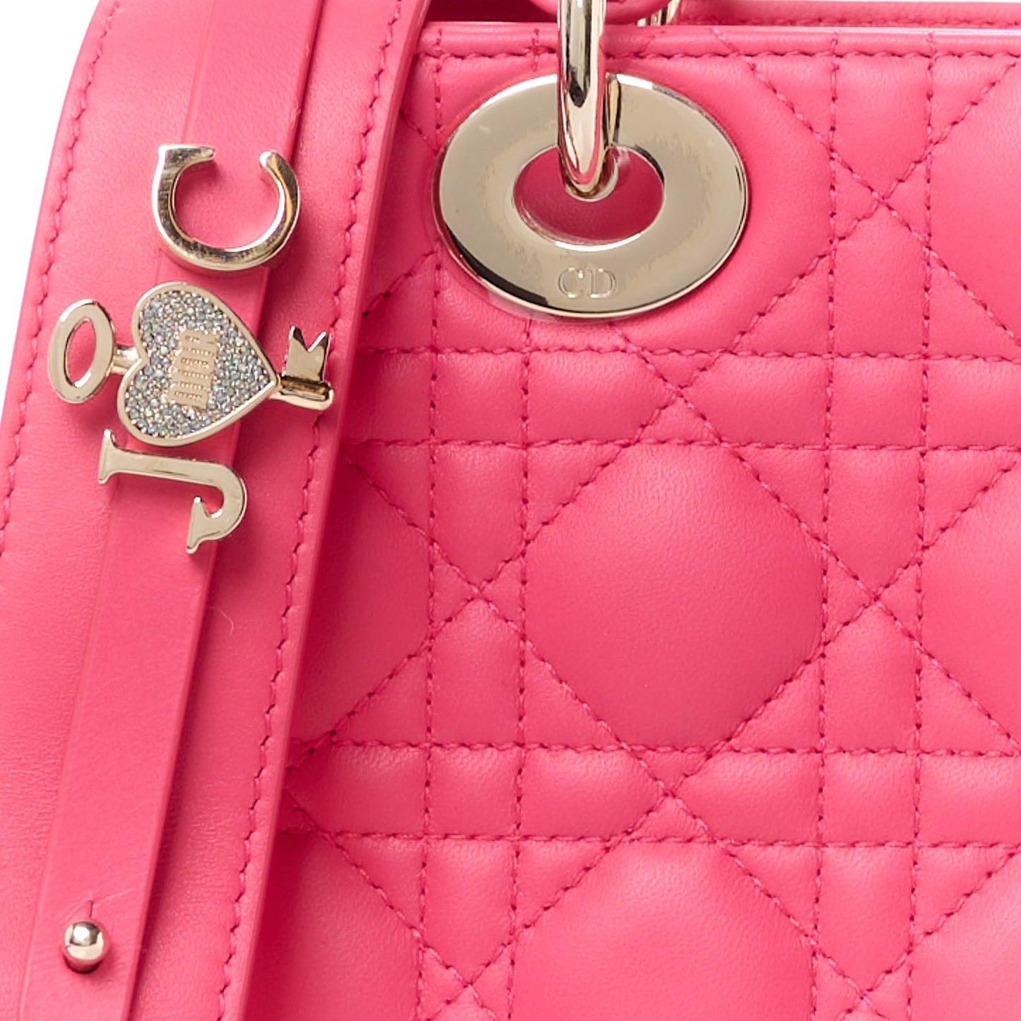 Lambskin Cannage Small My ABCDior Lady Dior Fraise