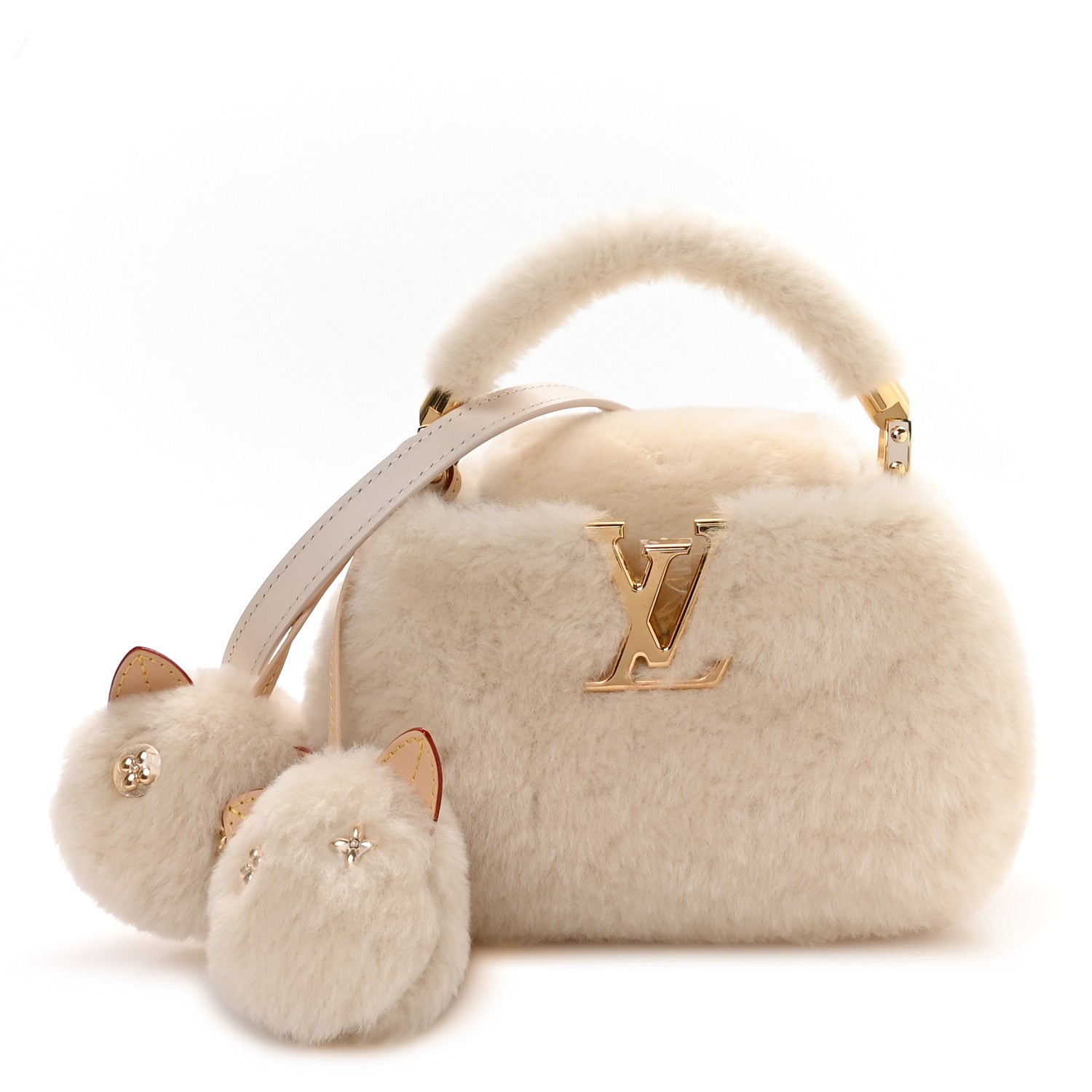 Louis Vuitton Shearling Caousnow Capucines Cream 1766822