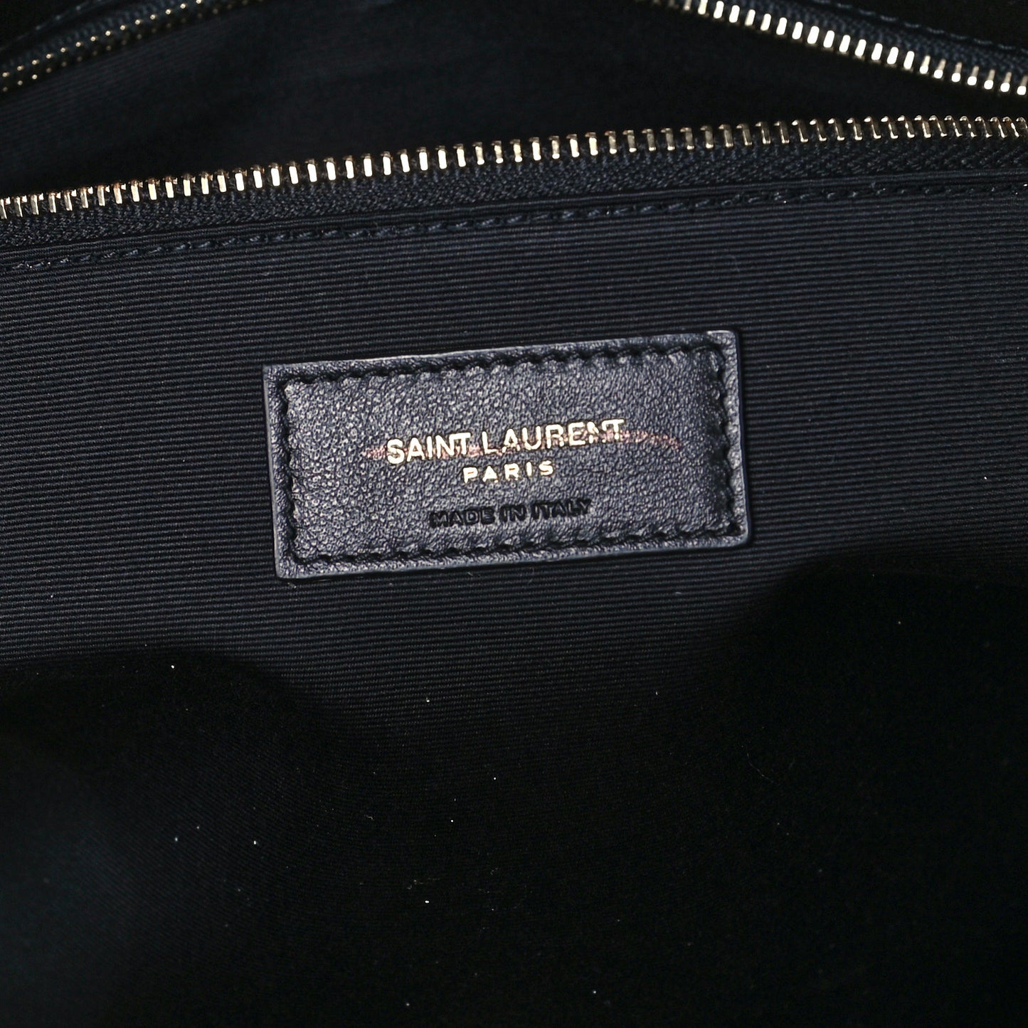 Crinkled Calfskin Quilted East West Shopping Tote Black