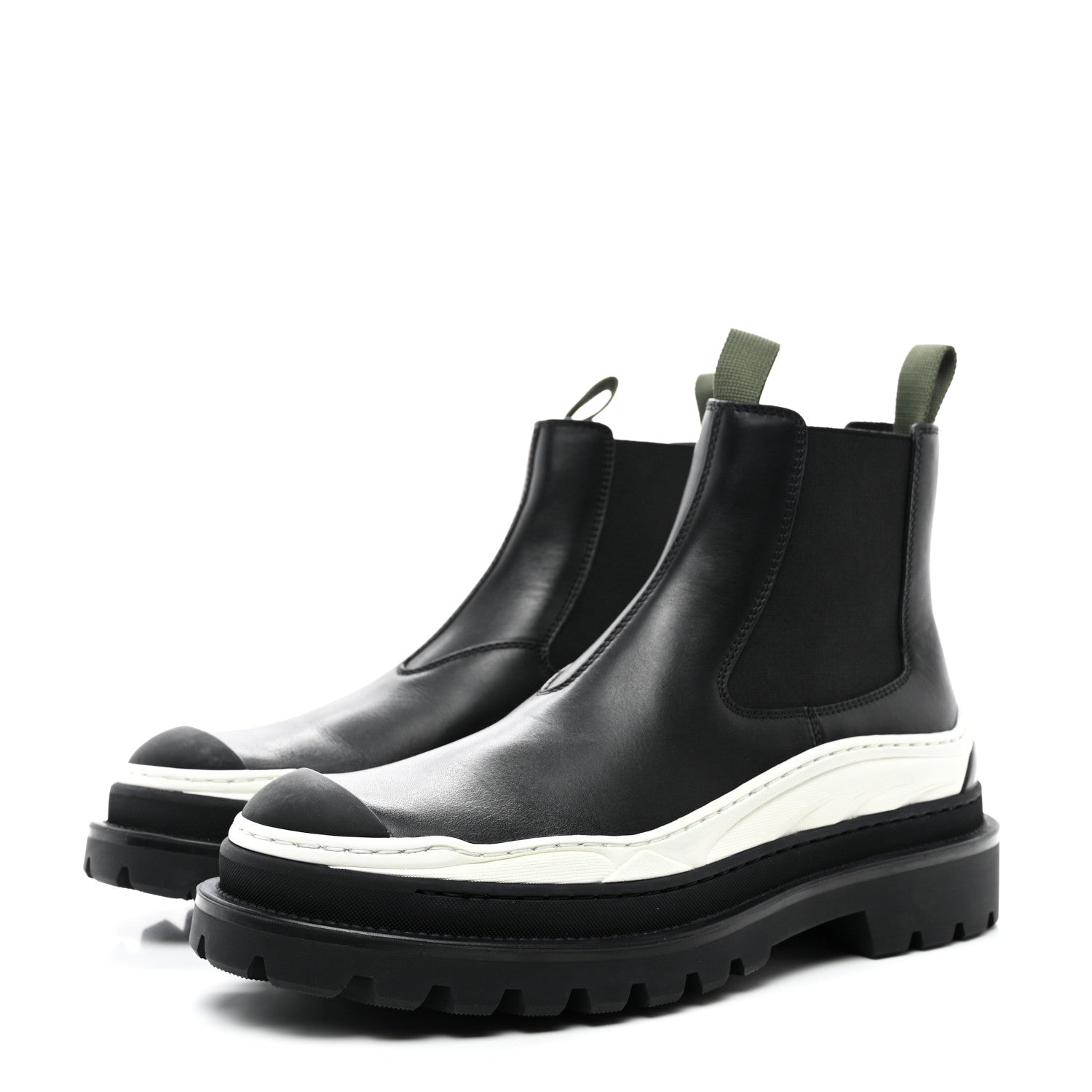 Christian Dior X SACAI Smooth Calfskin Rubber Mens Explorer Chelsea Boots 43 Black 3 of 9