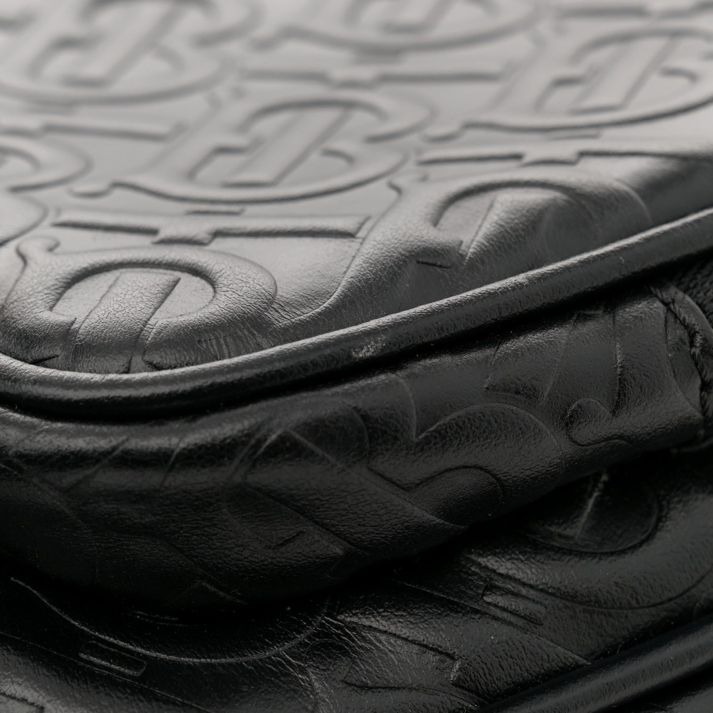 Calfskin Embossed Monogram Camera Chain Bag Black