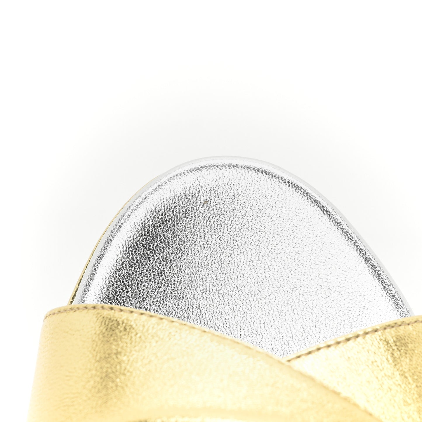 Metallic Nappa Double G 40/135mm Platform Sandals 39 Gold Silver