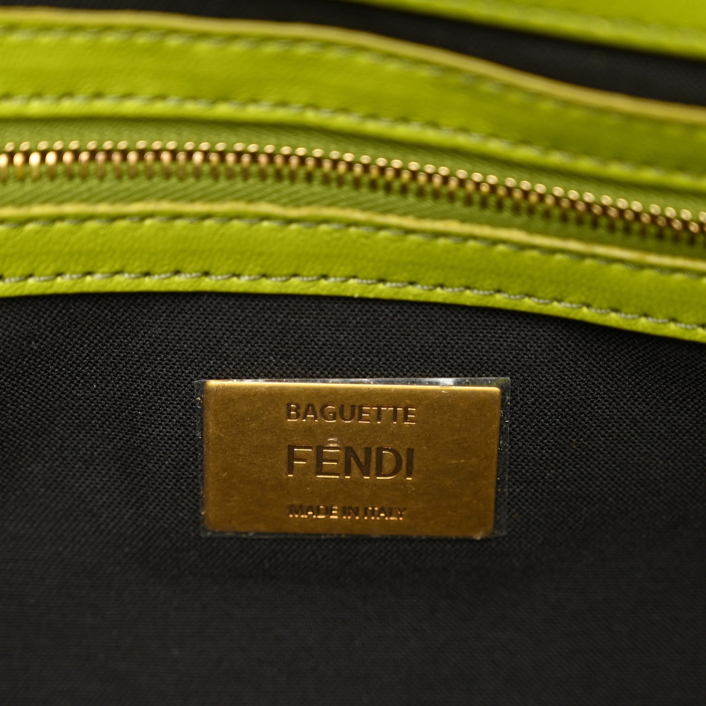 Nappa FF 1974 Embossed Baguette Wasabi