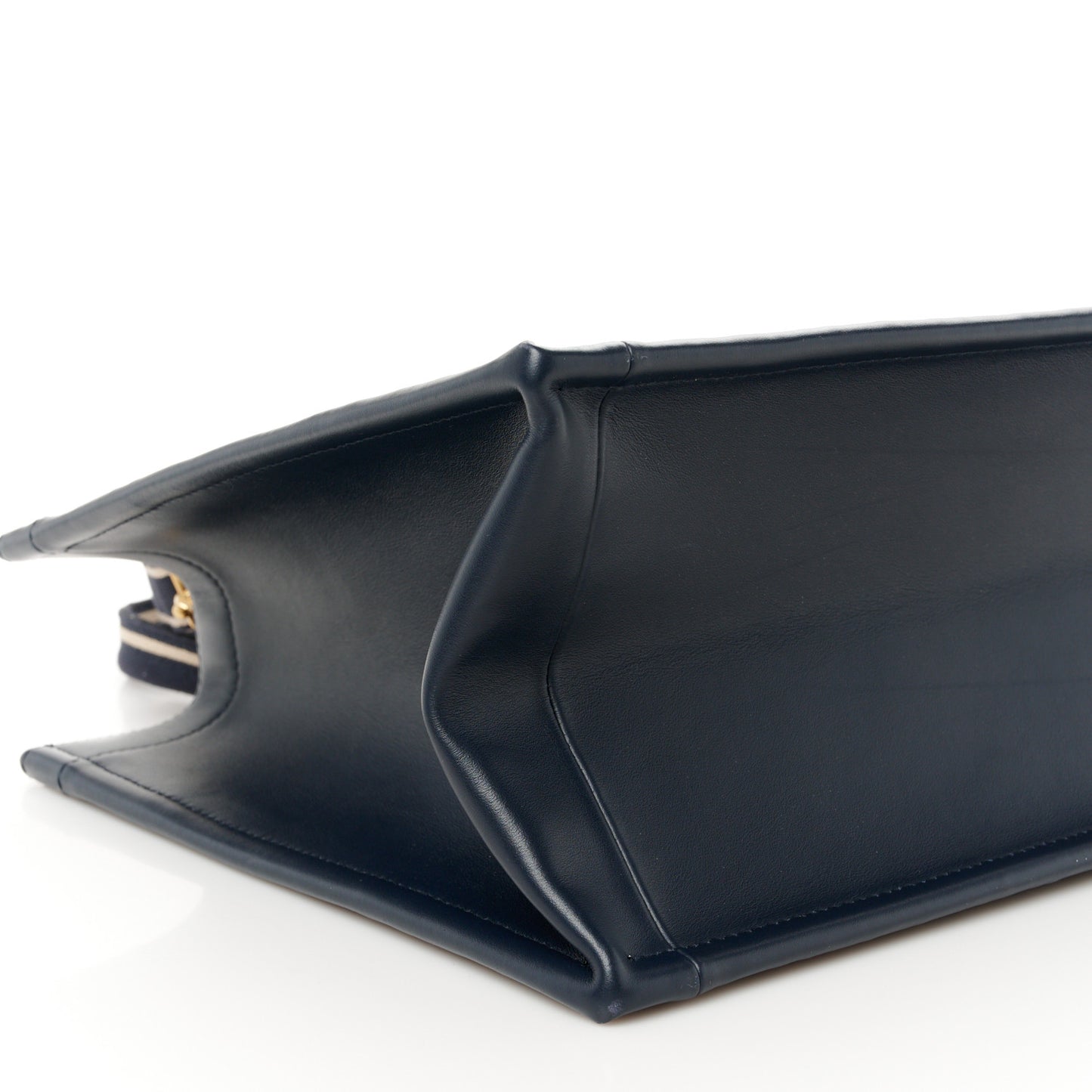 Oblique Calfskin Medium Book Tote With Strap Blue Multicolor