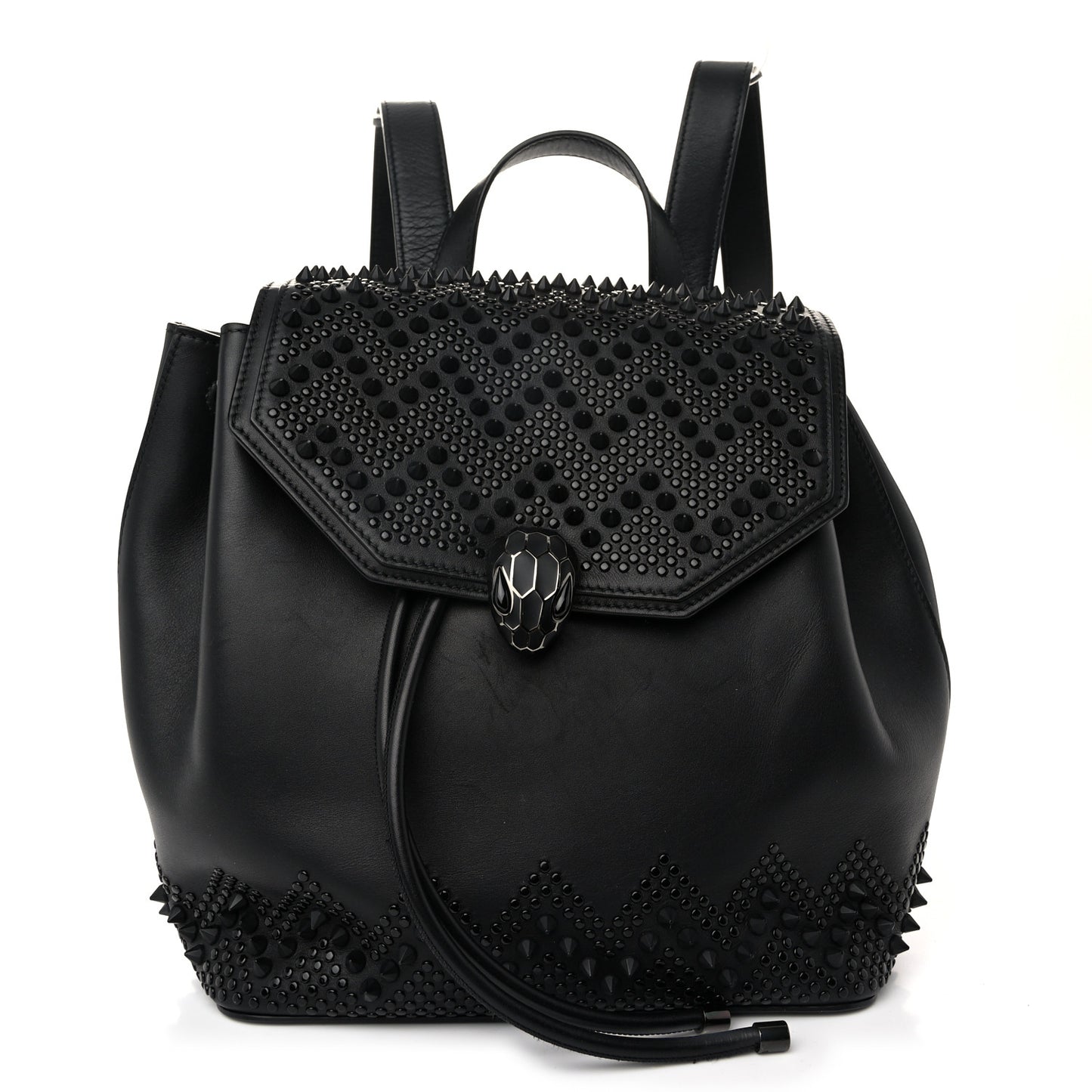 X NICHOLAS KIRKWOOD Calfskin Studded Serpenti Forever Backpack Black