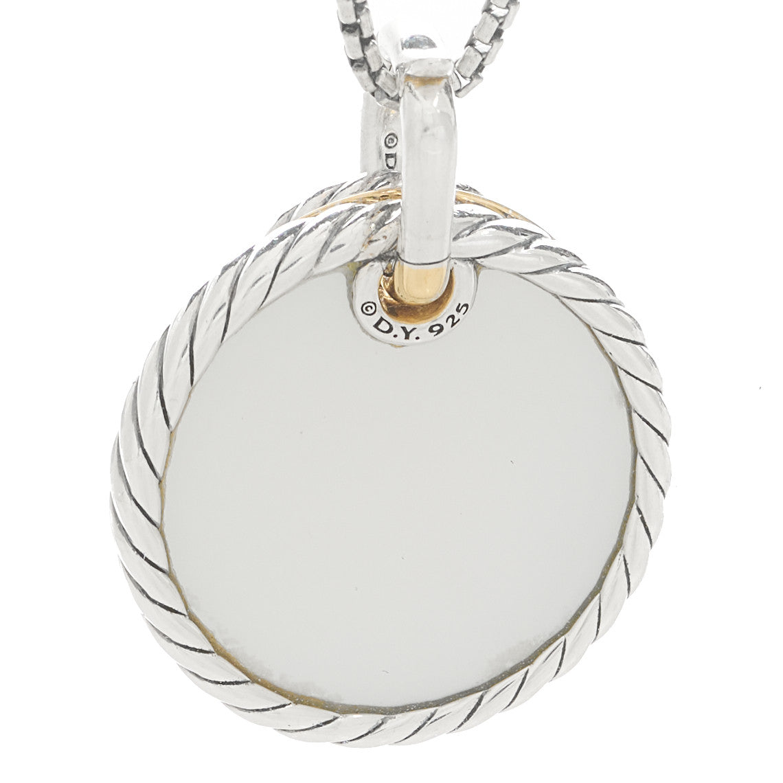 Sterling Silver 18K Yellow Gold Diamond Black Onyx Mother of Pearl DY Elements Convertible Pendant Necklace