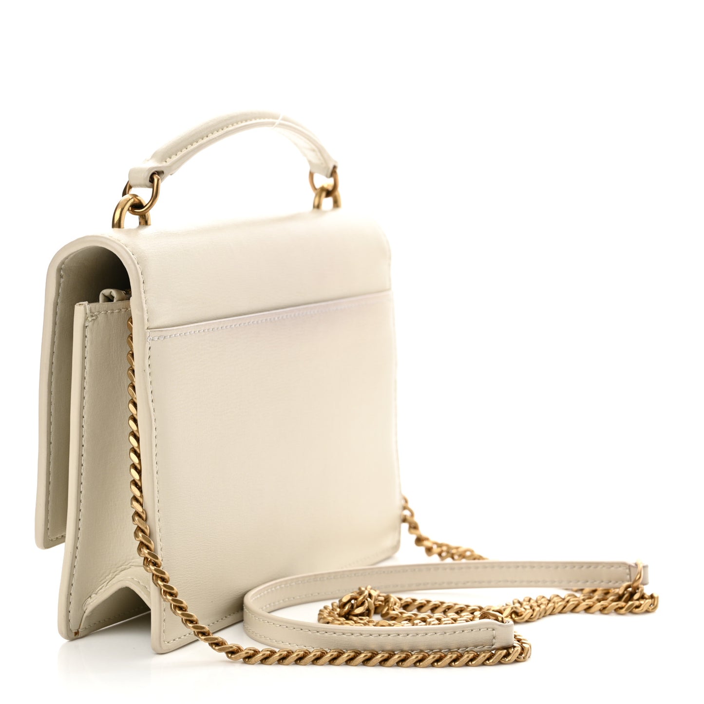 Calfskin Monogram Sunset Chain Wallet Blanc Vintage