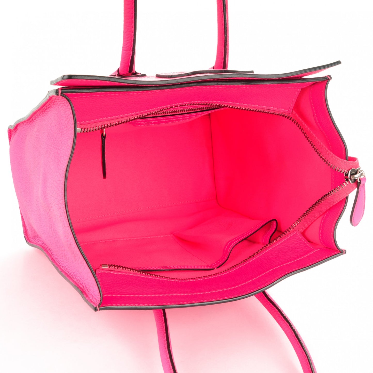 Drummed Calfskin Micro Luggage Fluo Pink