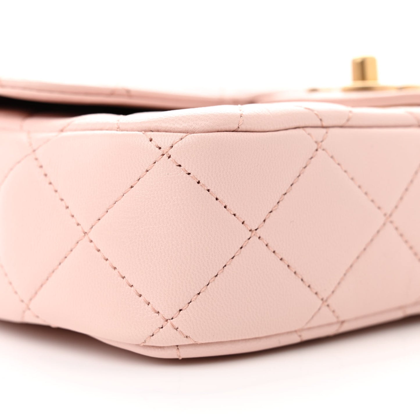 Calfskin Quilted Chain On Chain Flap Light Pink