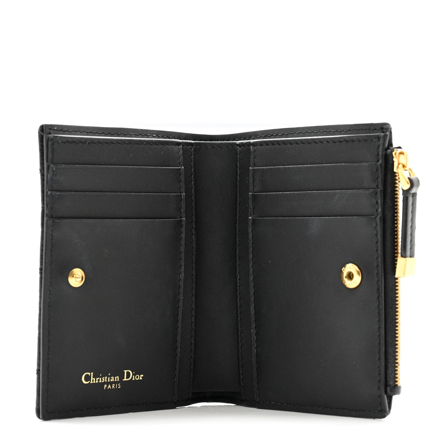 Grained Calfskin Supple Cannage Caro Dahlia Wallet Black