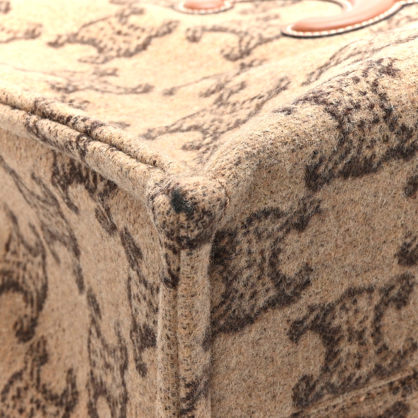 Canvas Calfskin Triomphe Large Cabas Thais Camel