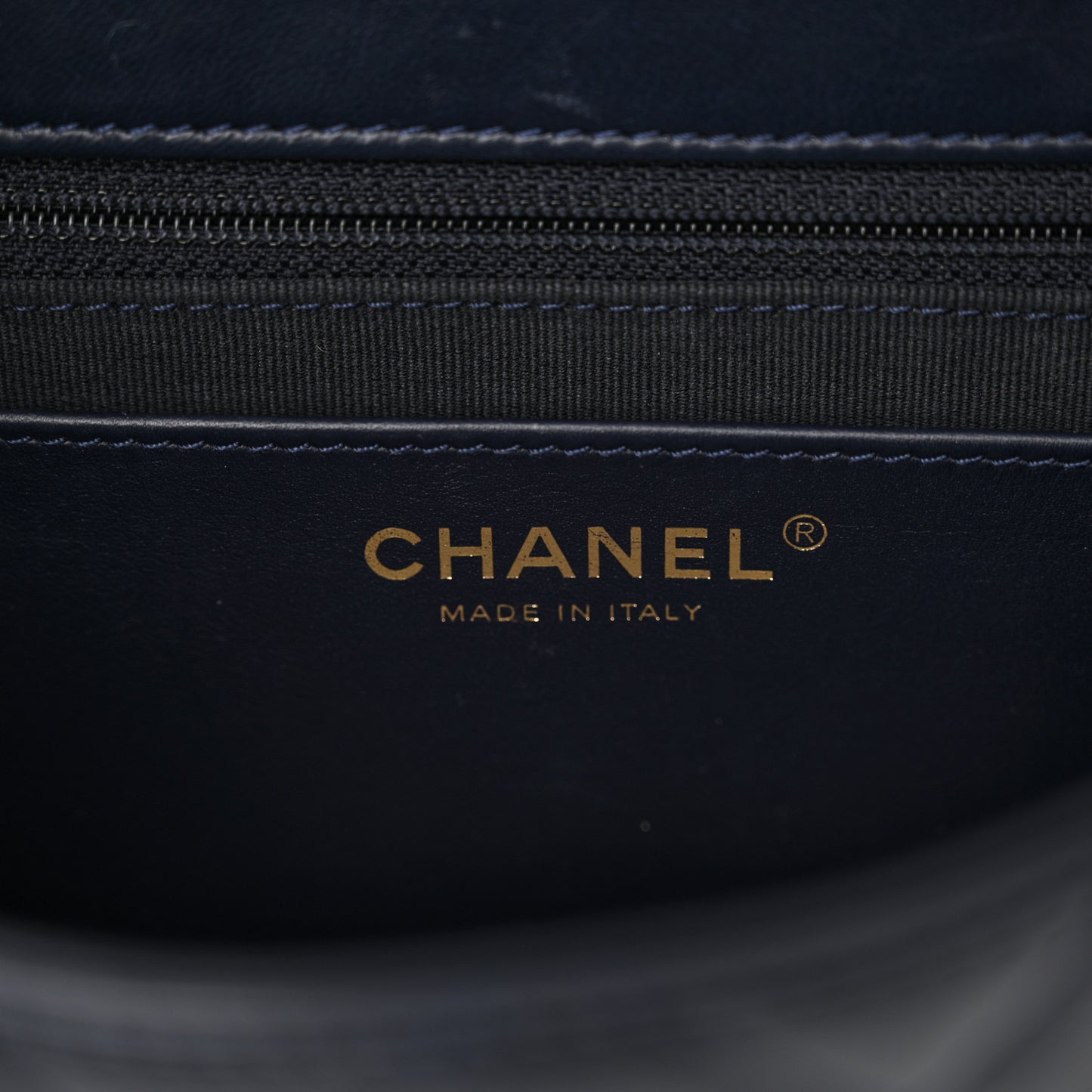 Lambskin Quilted Medium Pillow Crush Flap Navy