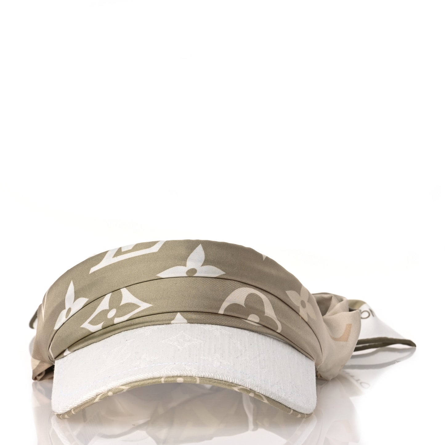 Cotton Sun And Silk Visor White Beige