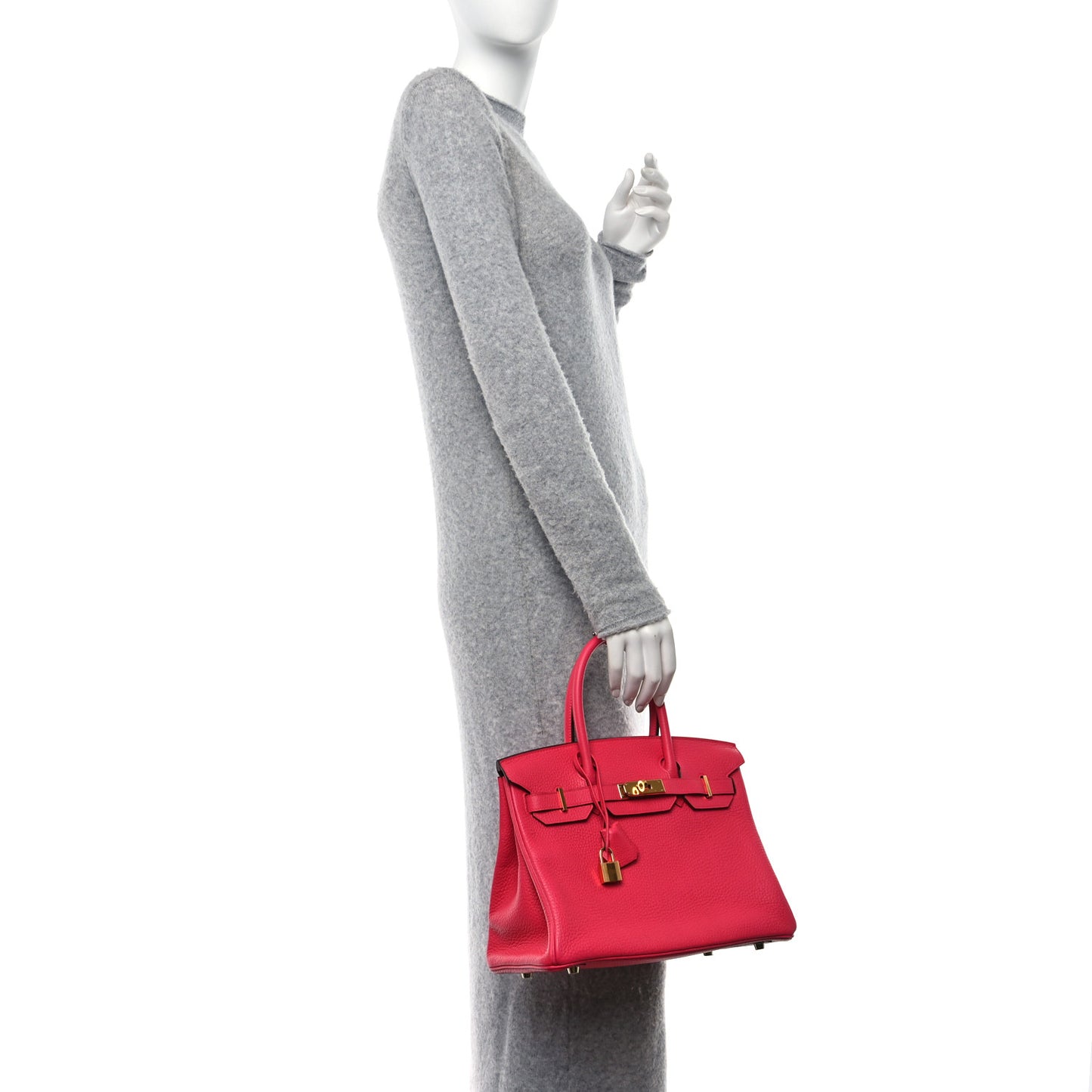 Taurillon Clemence Birkin 30 Rose Extreme