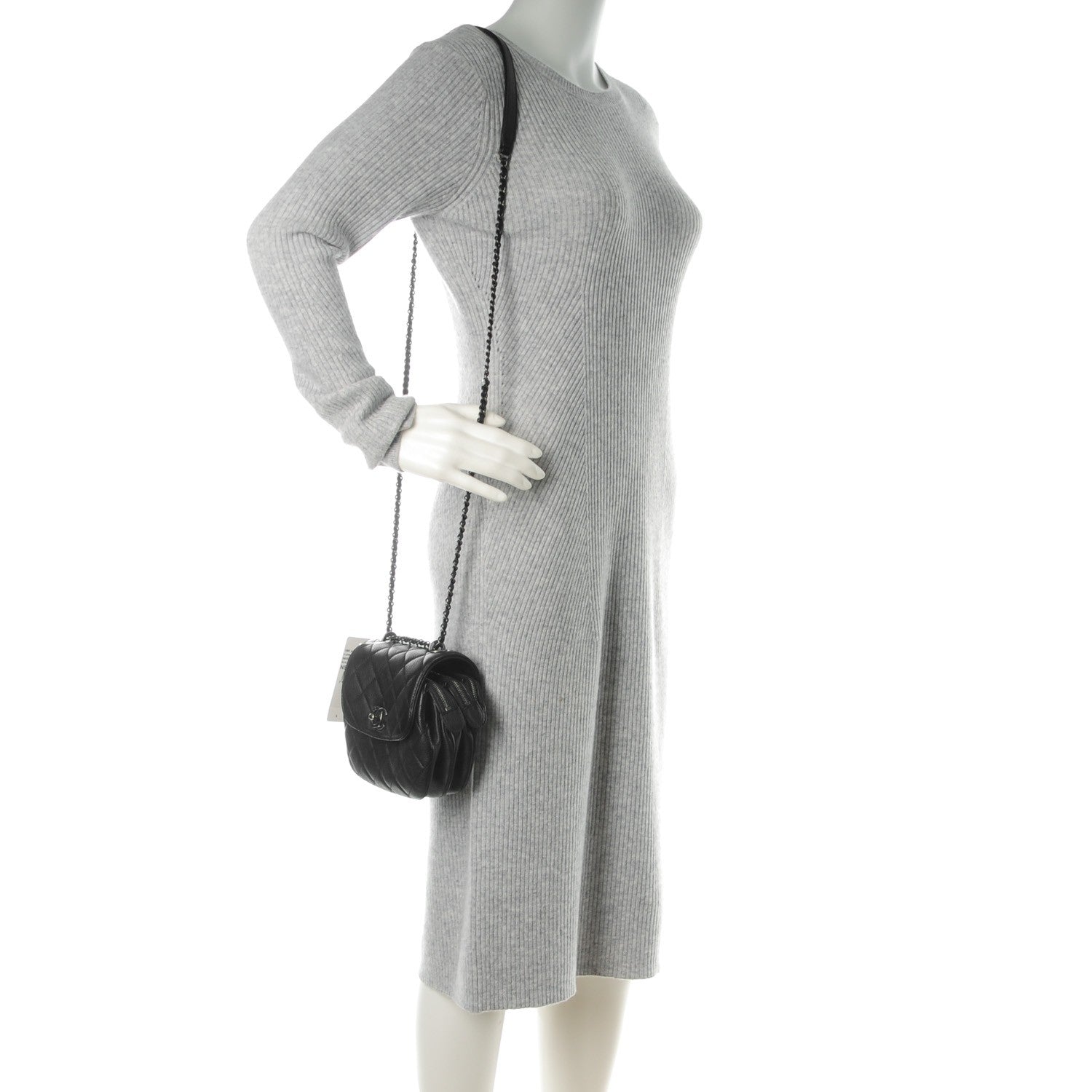 Chanel Goatskin Quilted CC Waiter Crossbody Black 4 of 8