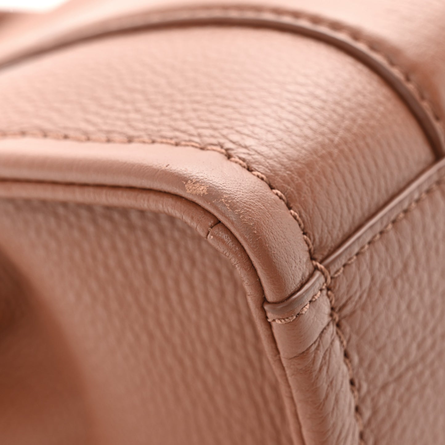 Grained Calfskin Mini The Tote Bag Argan Oil