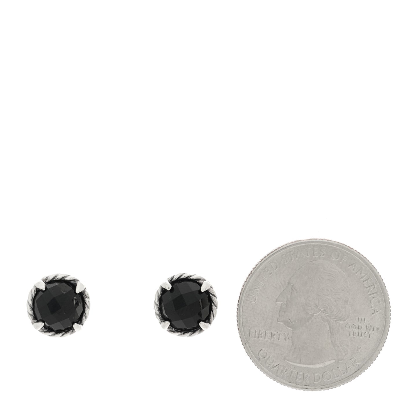 Sterling Silver Black Onyx 8mm Chatelaine Earrings