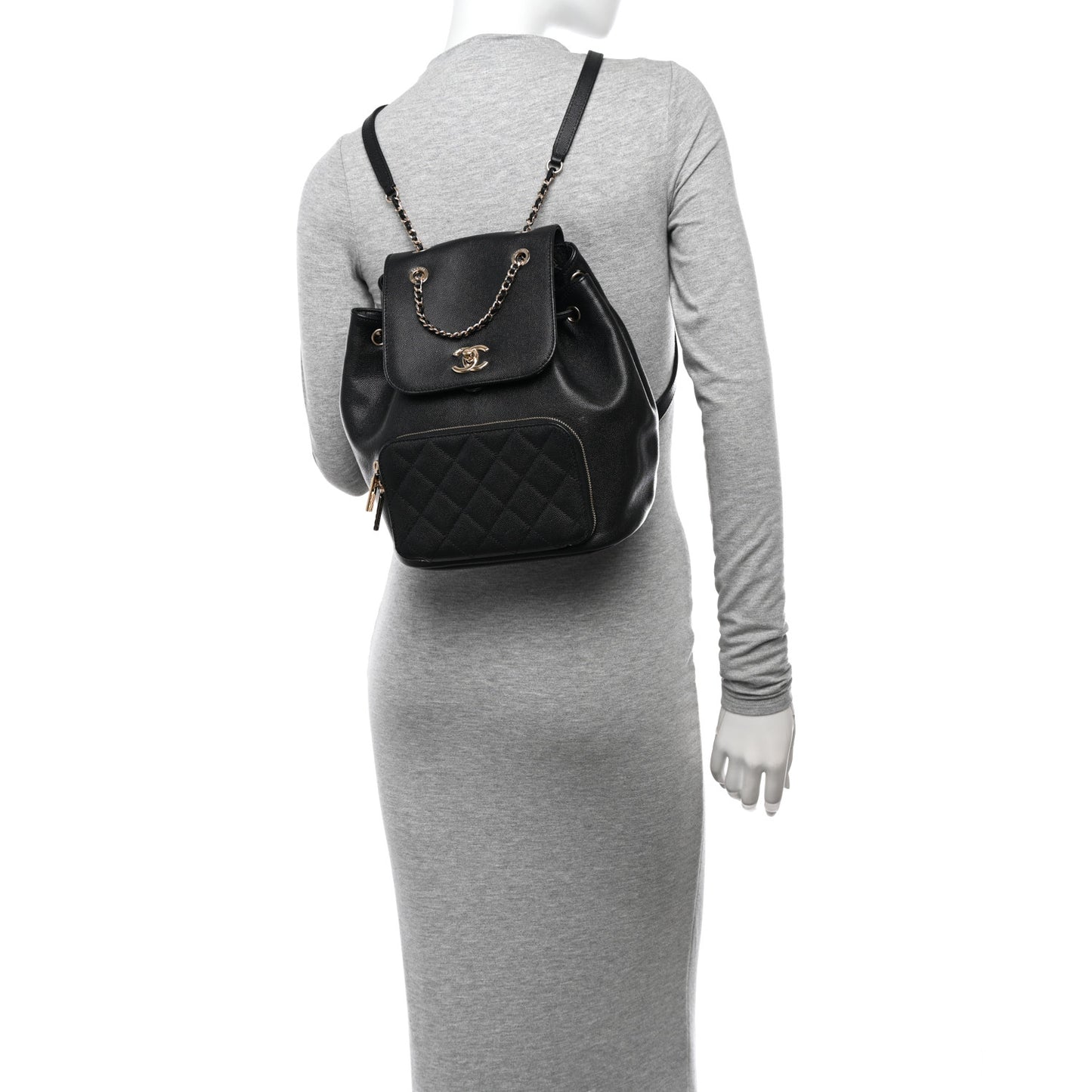 Caviar Quilted Business Affinity Backpack Black