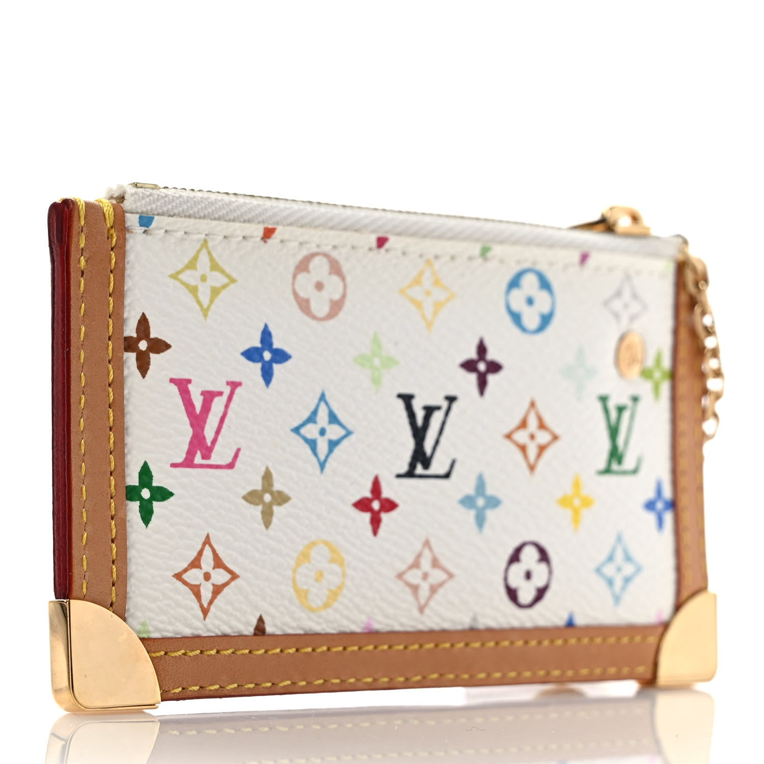 Louis Vuitton Monogram Multicolor Key Pouch White 3 of 6